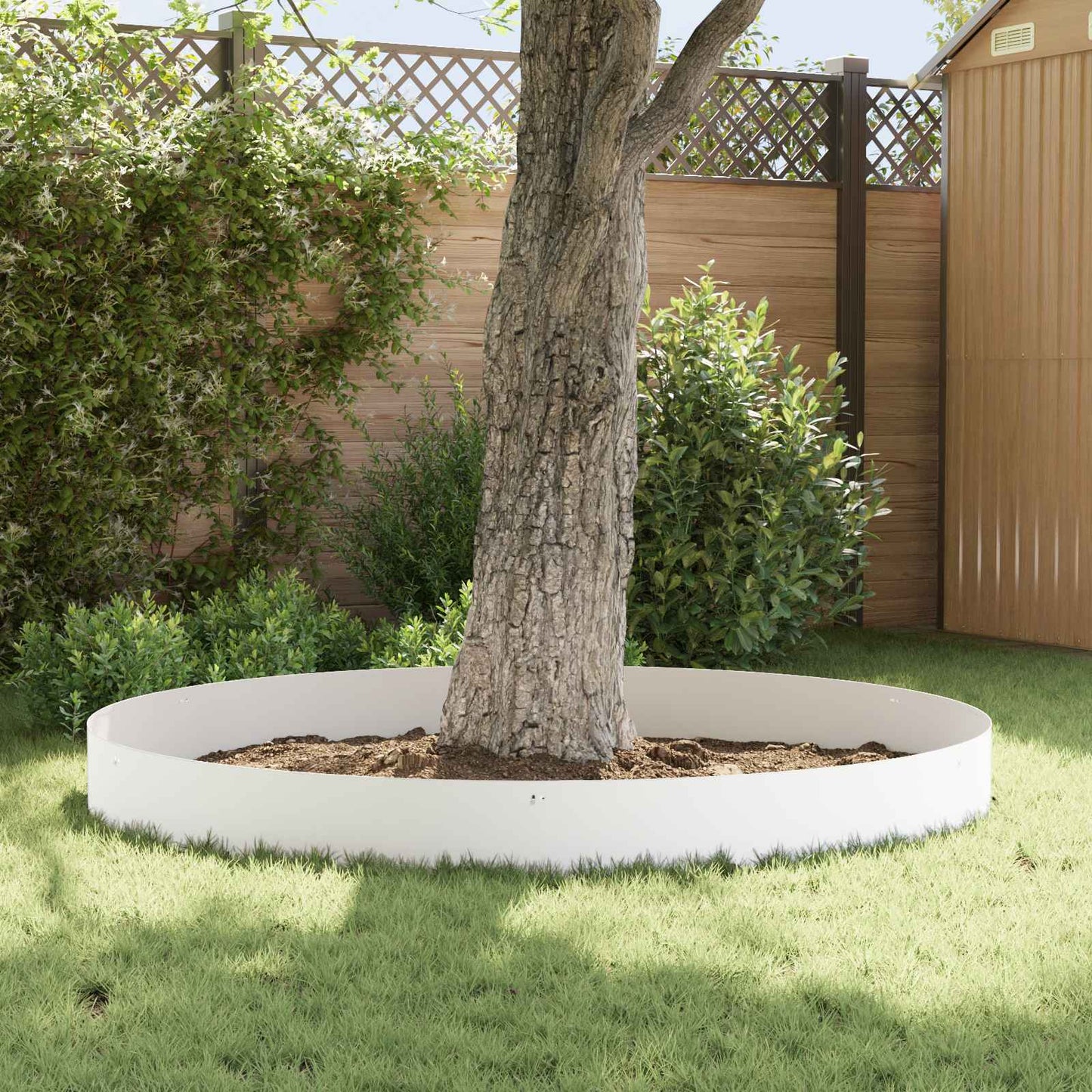 Lawn Edging 10 pcs 103 x 30 cm Steel White