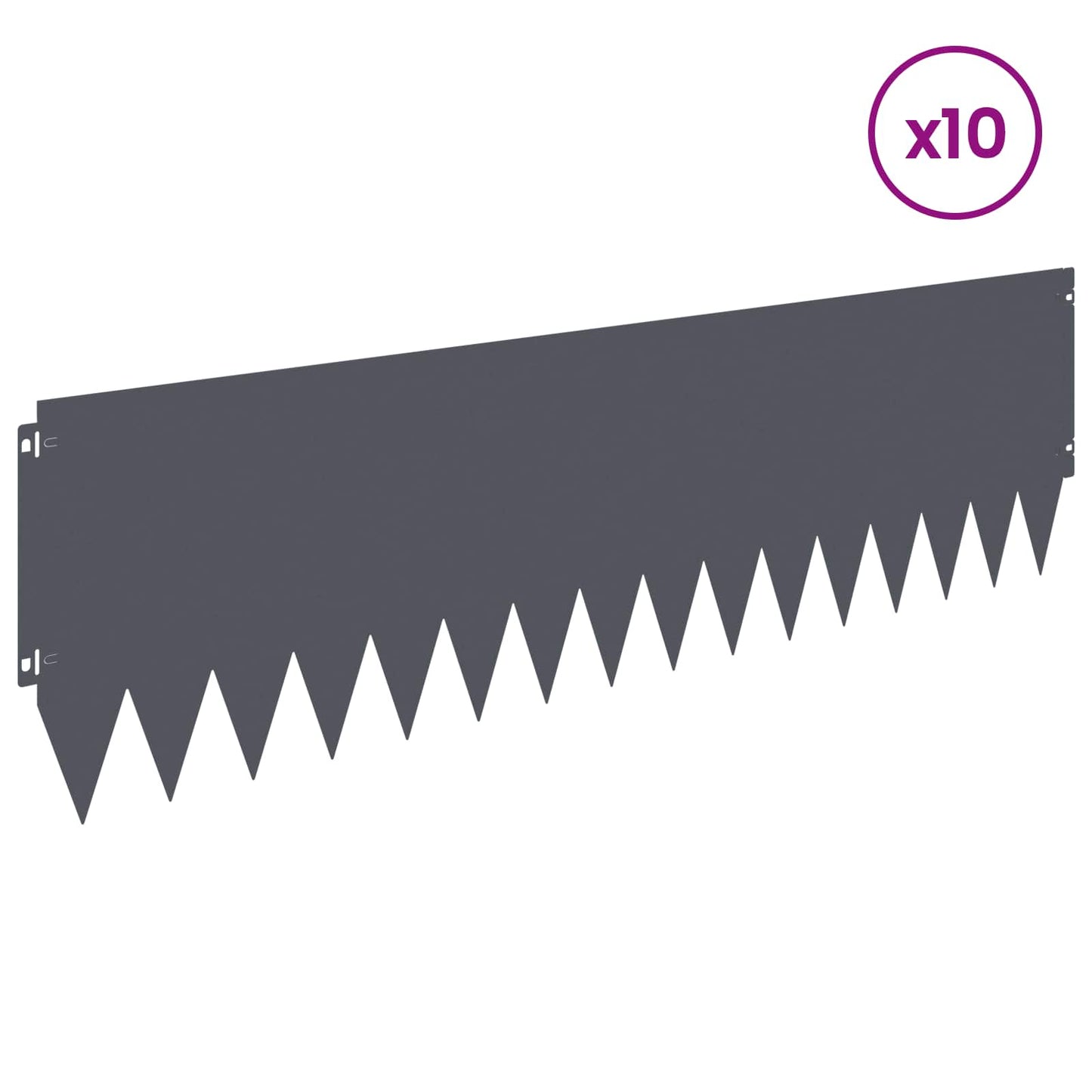 Lawn Edging 10 pcs 103 x 30 cm Steel Anthracite