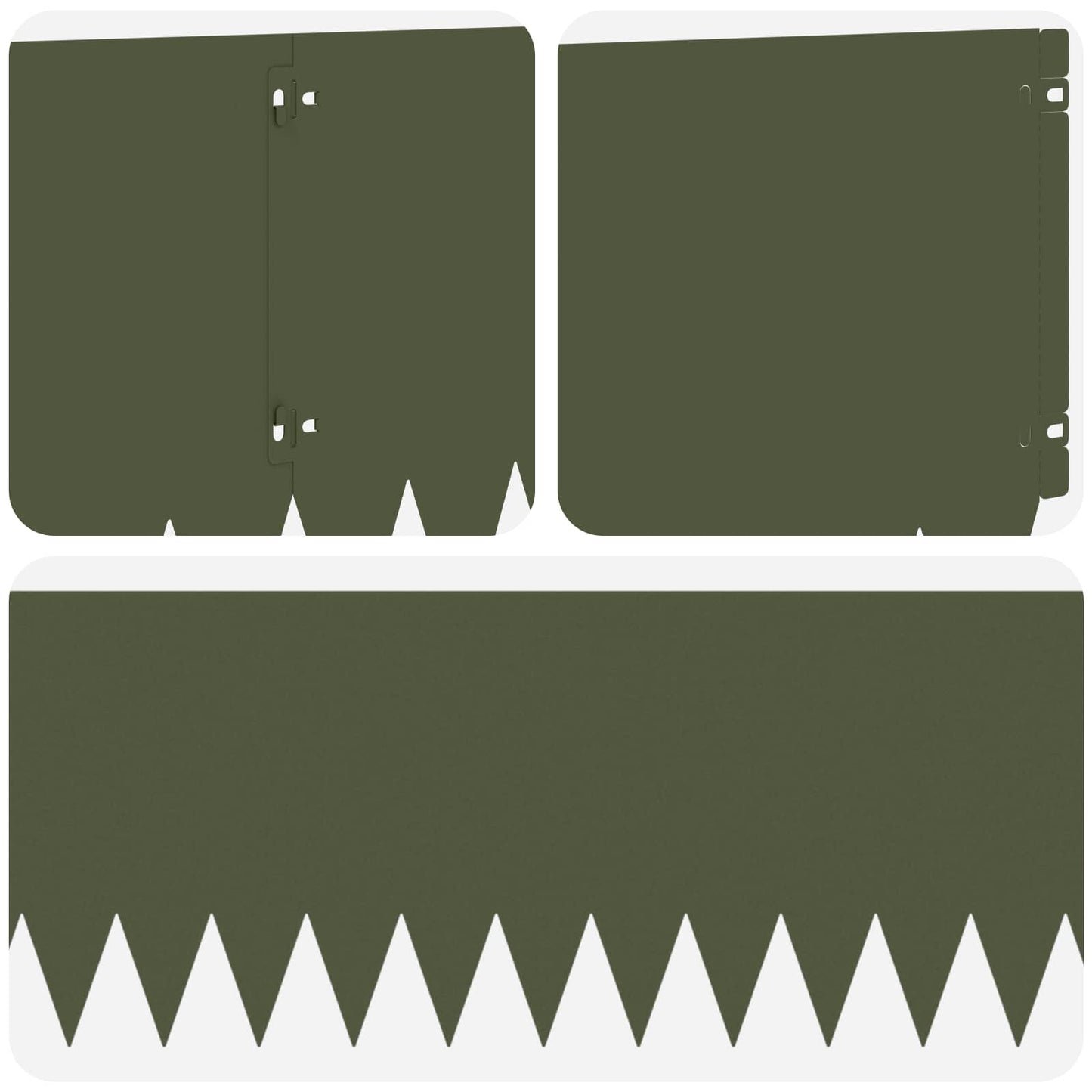 Lawn Edging 10 pcs 103 x 30 cm Steel Olive Green