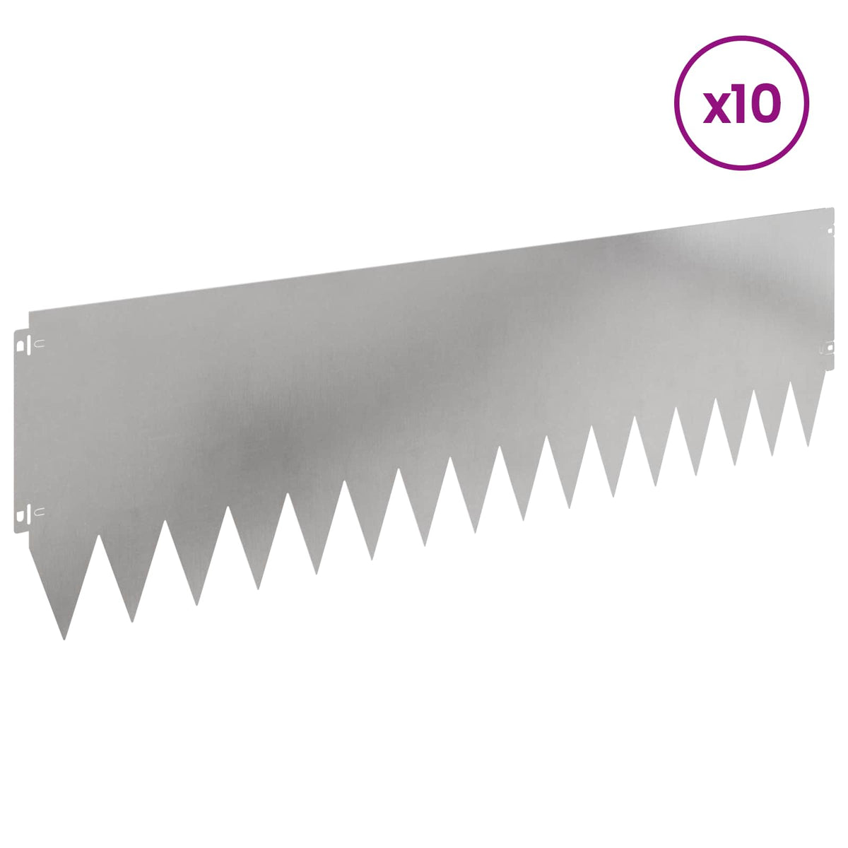Lawn Edging 10 pcs 103 x 30 cm Stainless Steel Silver