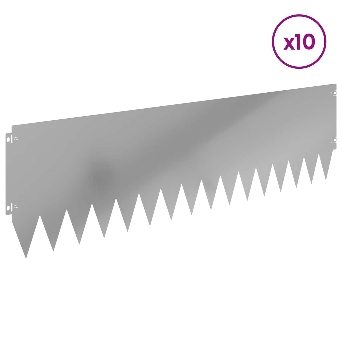 Lawn Edging 10 pcs 103 x 30 cm Steel Silver