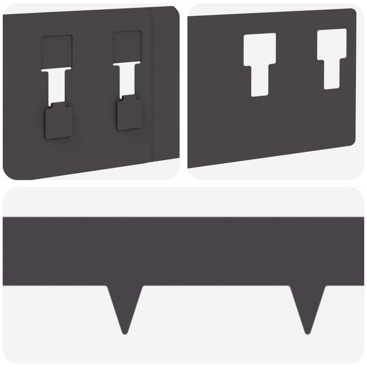 Lawn Edging 20 pcs 100 x 12 cm Steel Black