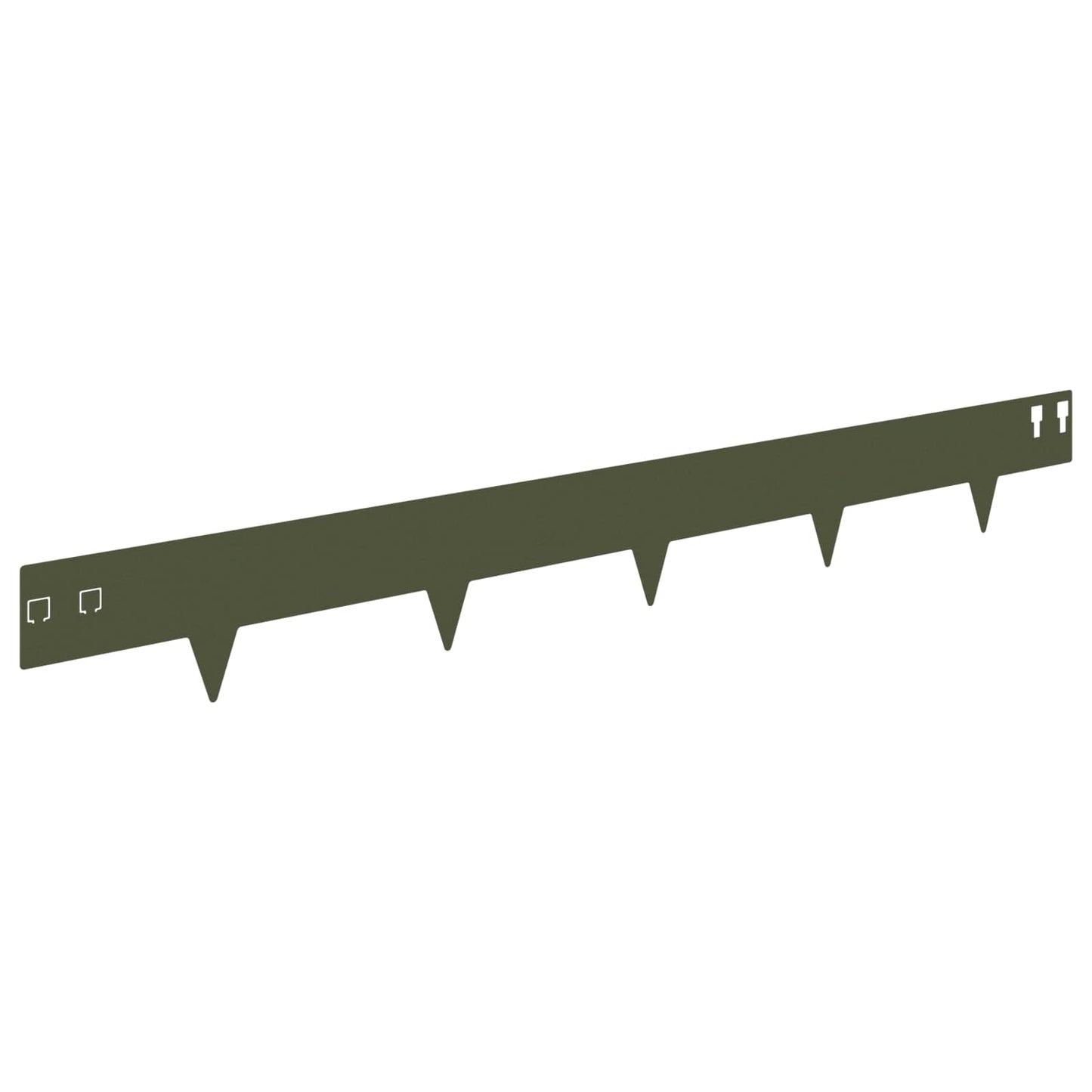 Lawn Edging 50 pcs 100 x 12 cm Steel Olive Green