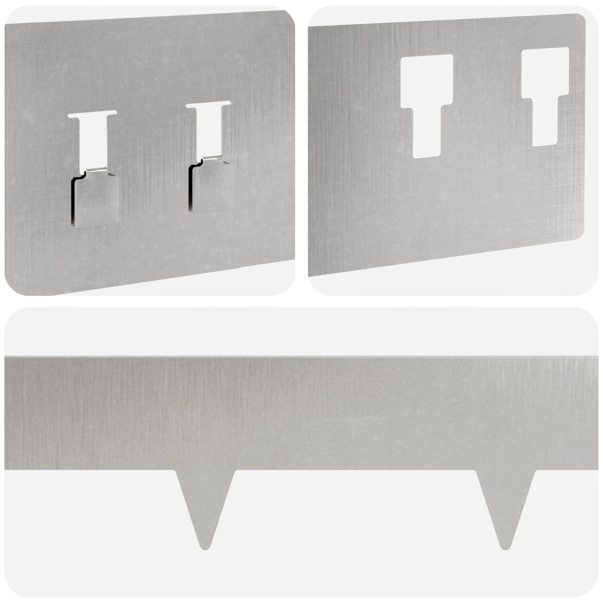 Lawn Edging 20 pcs 100 x 12 cm Steel Silver