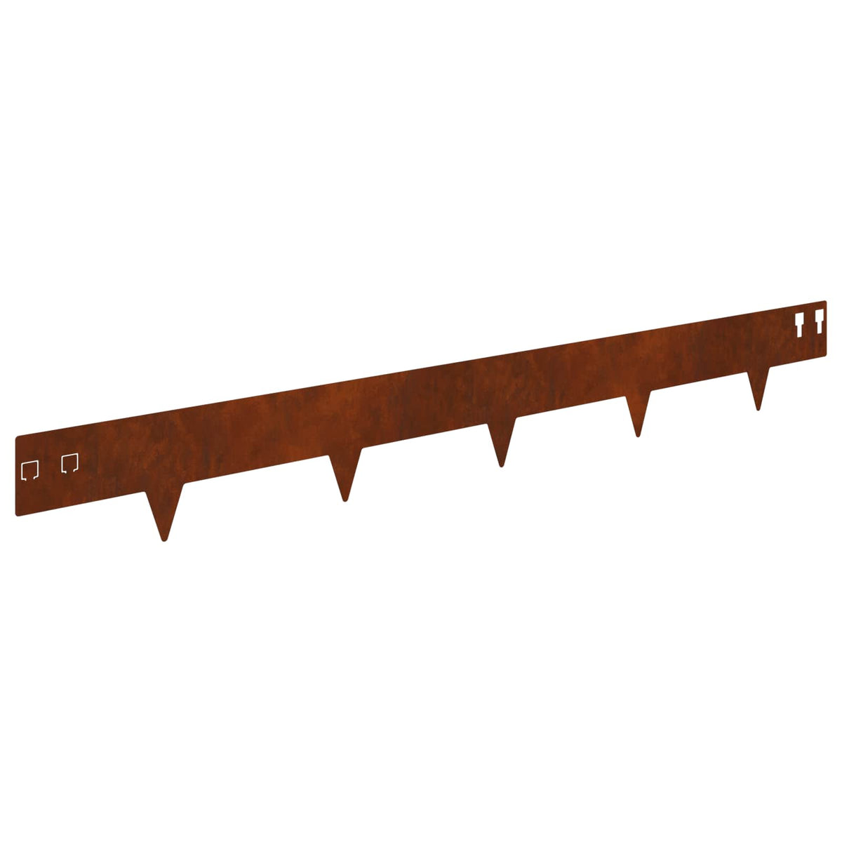 Lawn Edge with Sharp Points 10 pcs 100x12cm Steel Rusty