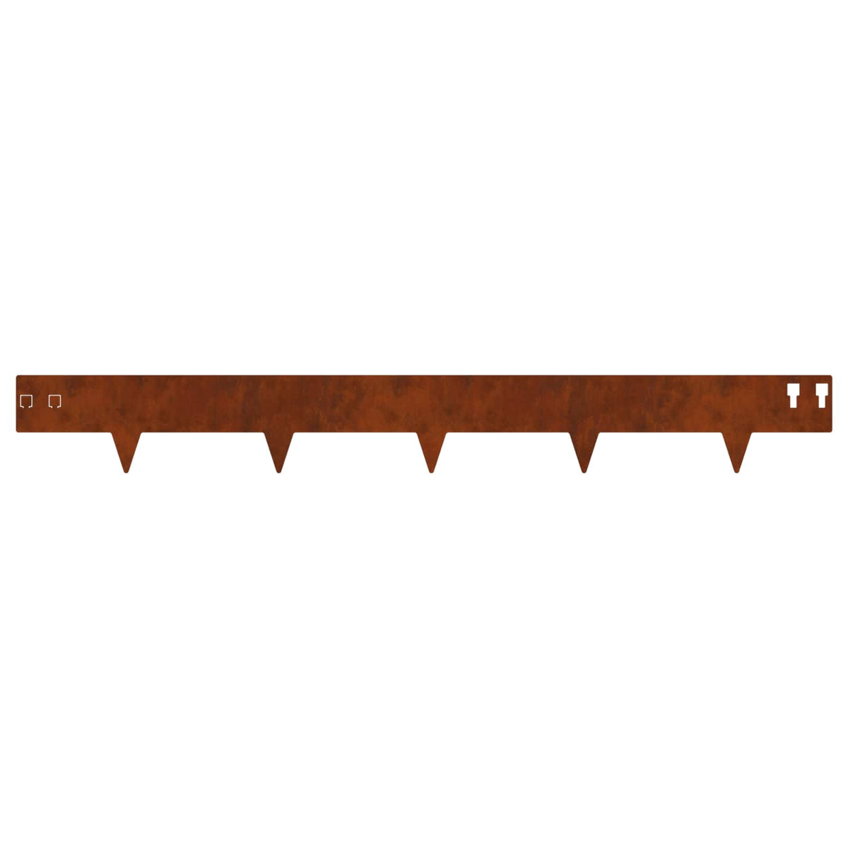 Lawn Edge with Sharp Points 10 pcs 100x12cm Steel Rusty