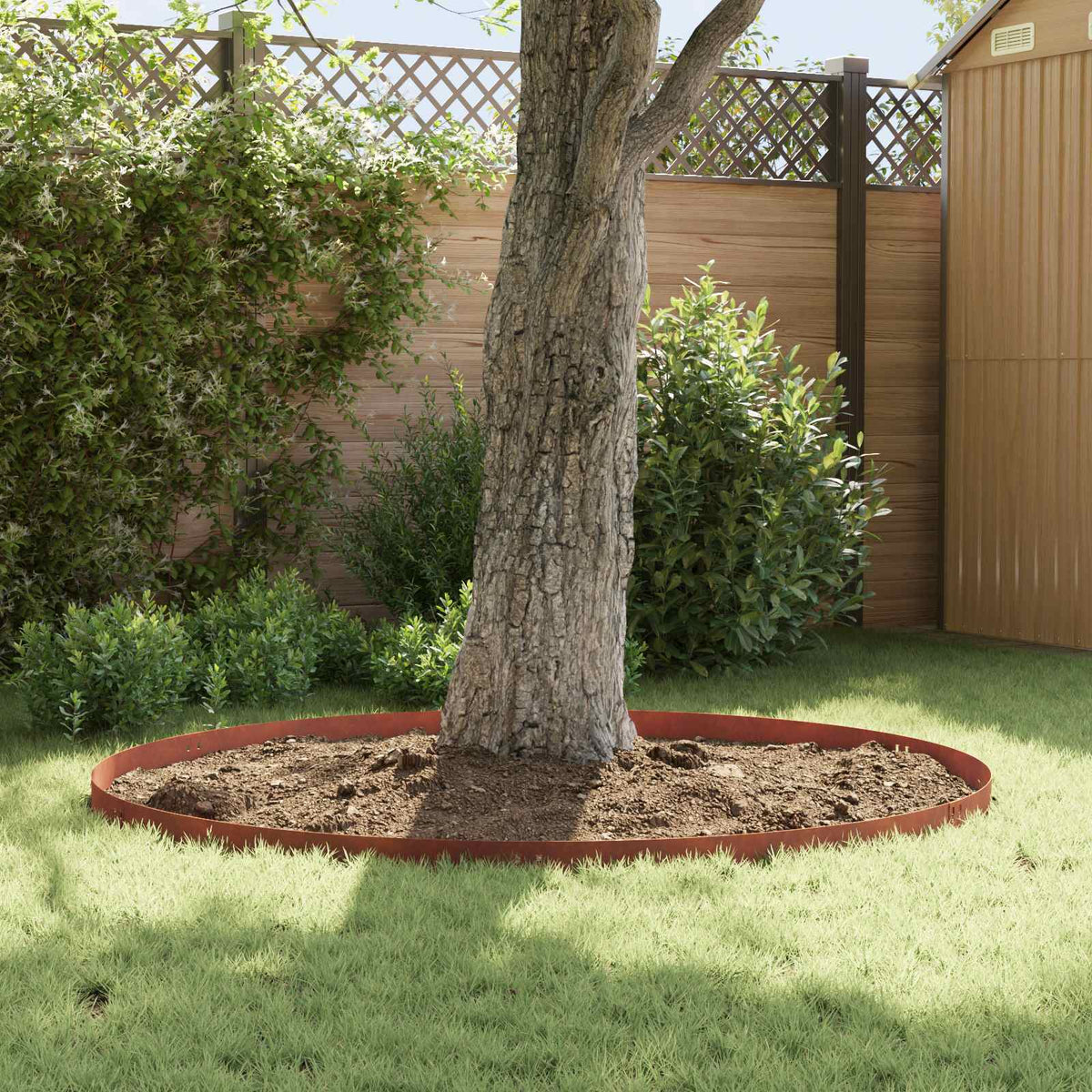 Lawn Edging 30 pcs 100 x 12 cm Steel Rusty