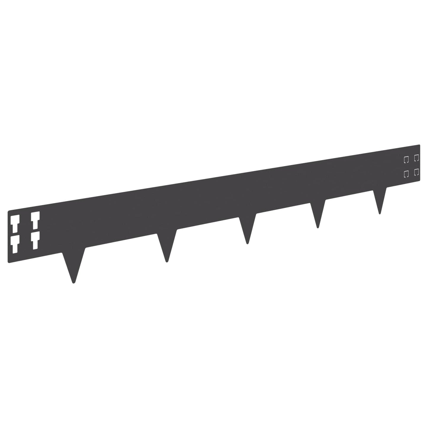 Lawn Edging 10 pcs 100 x 15 cm Steel Black