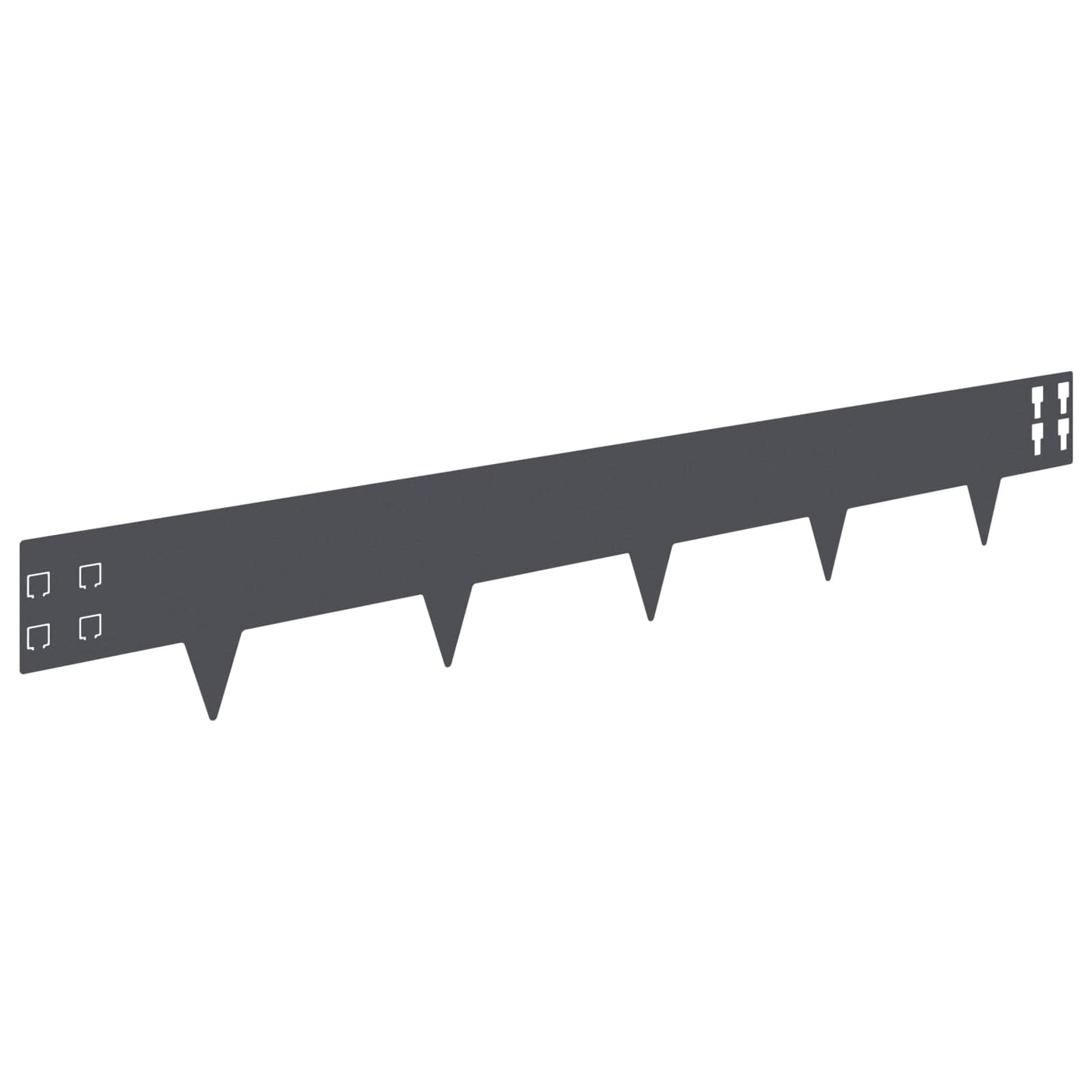 Lawn Edging 20 pcs 100 x 15 cm Steel Anthracite