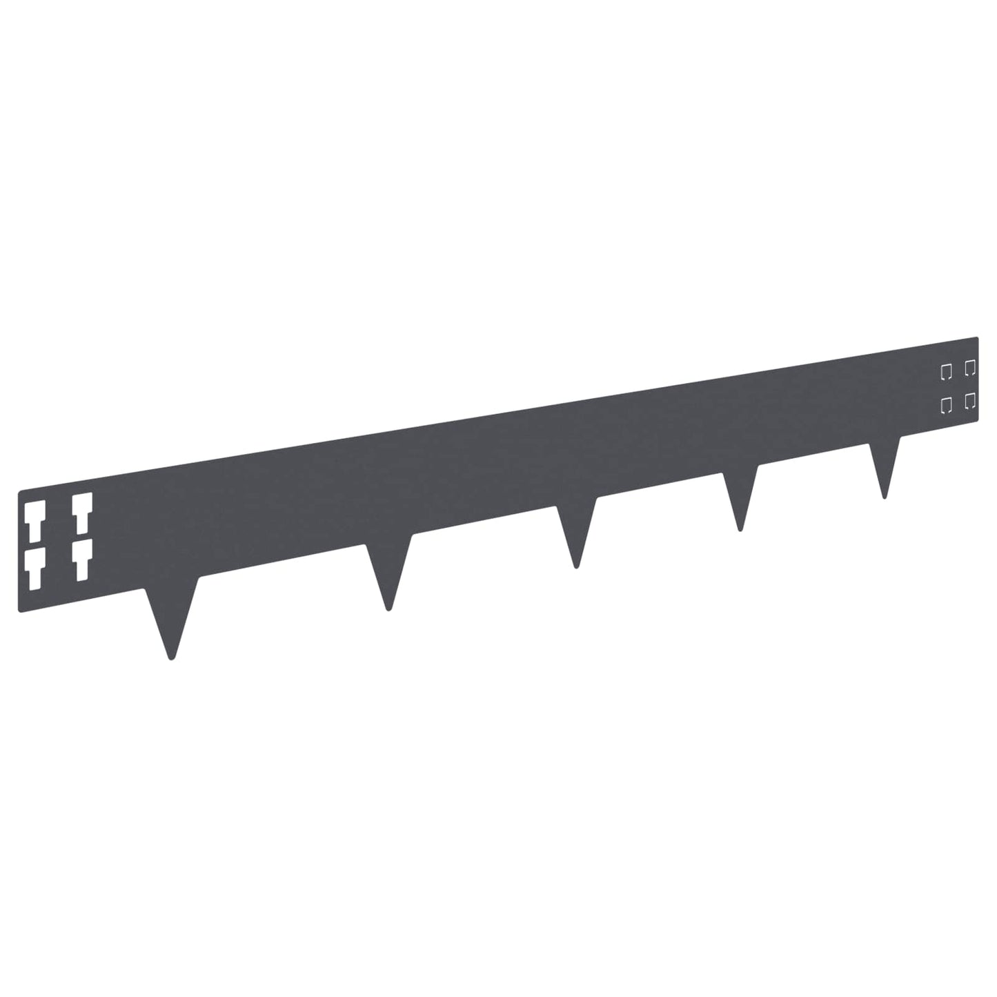 Lawn Edging 20 pcs 100 x 15 cm Steel Anthracite