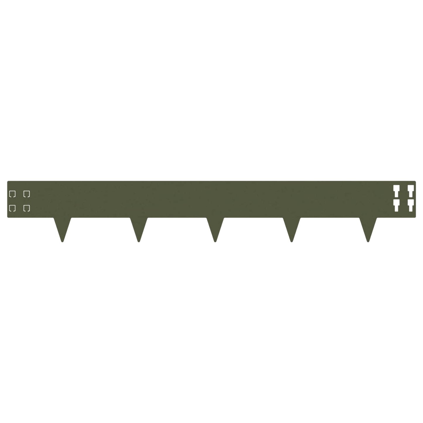 Lawn Edging 10 pcs 100 x 15 cm Steel Olive Green