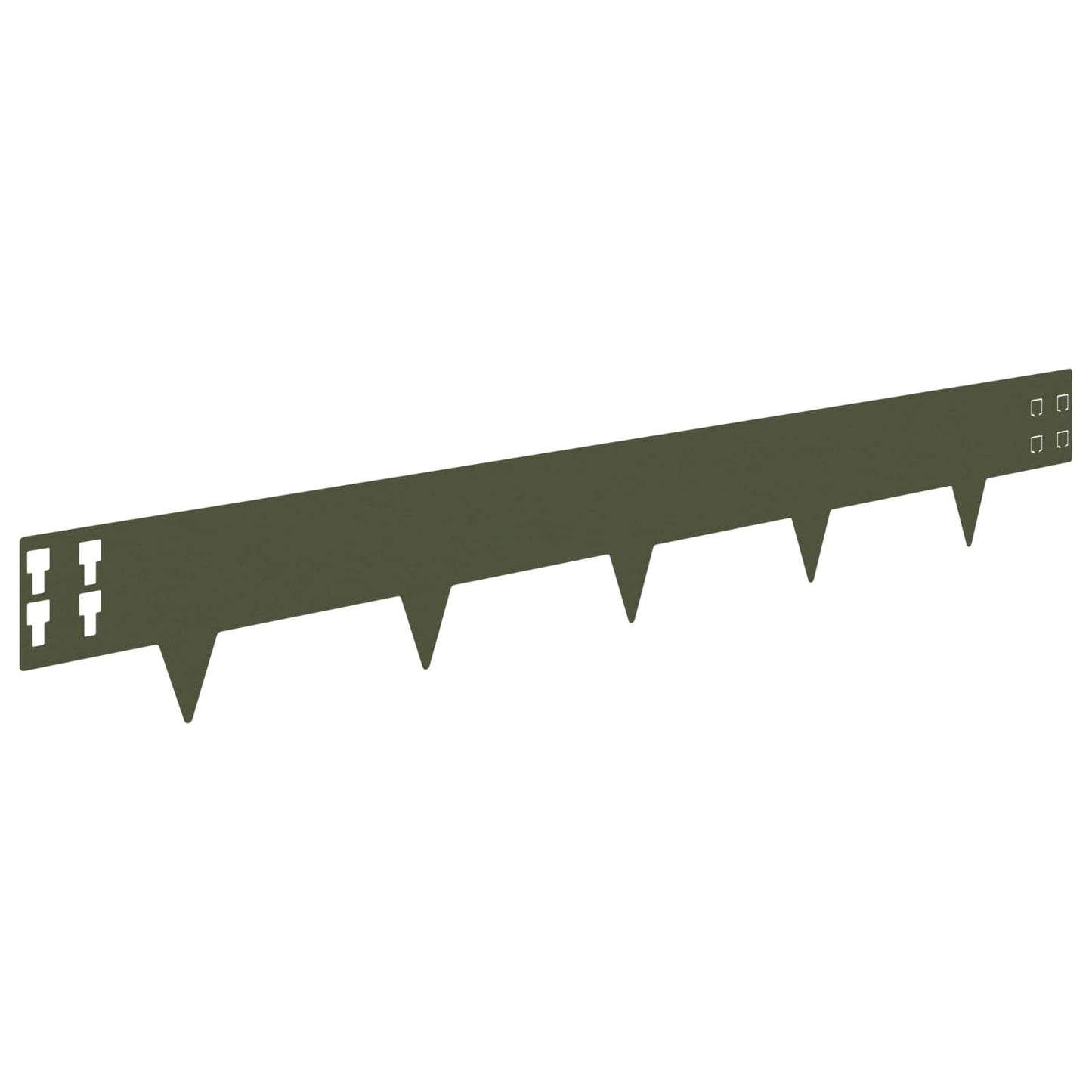 Lawn Edging 20 pcs 100 x 15 cm Steel Olive Green