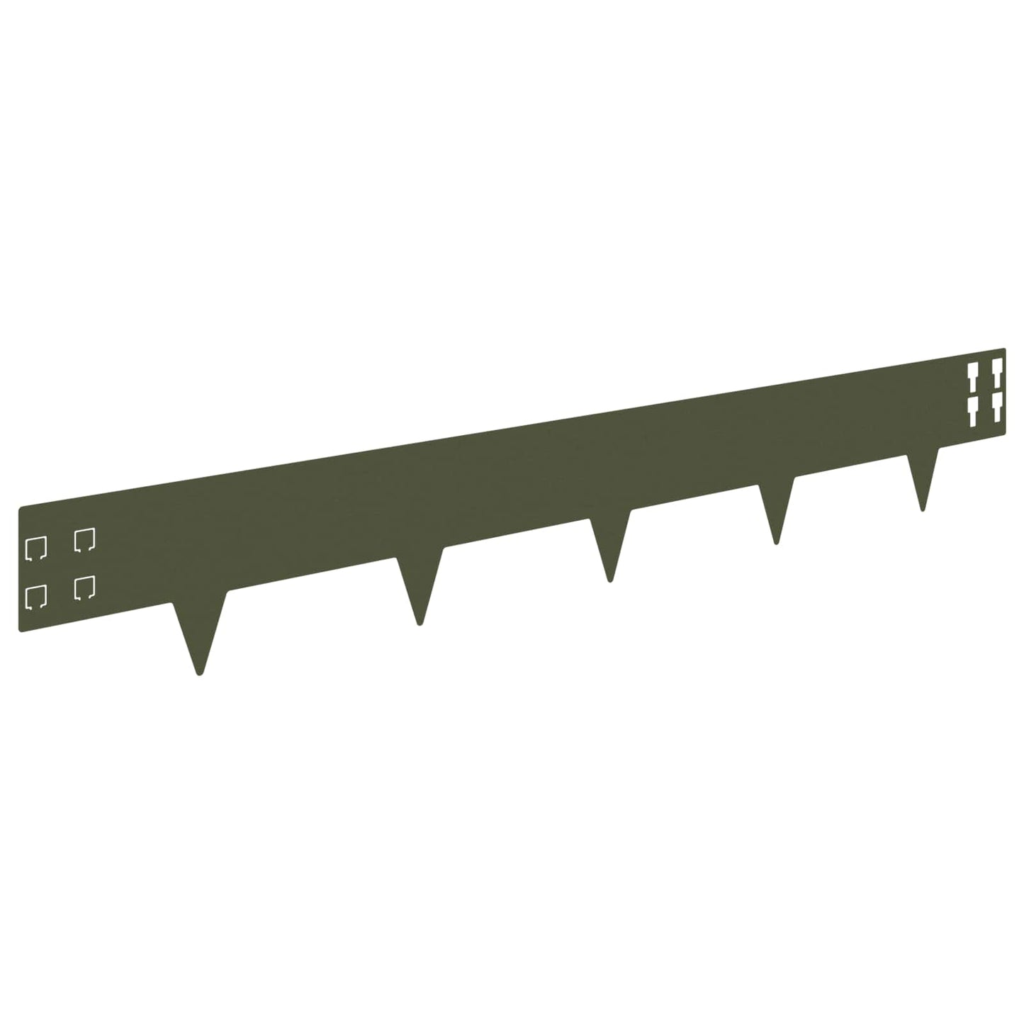 Lawn Edging 30 pcs 100 x 15 cm Steel Olive Green
