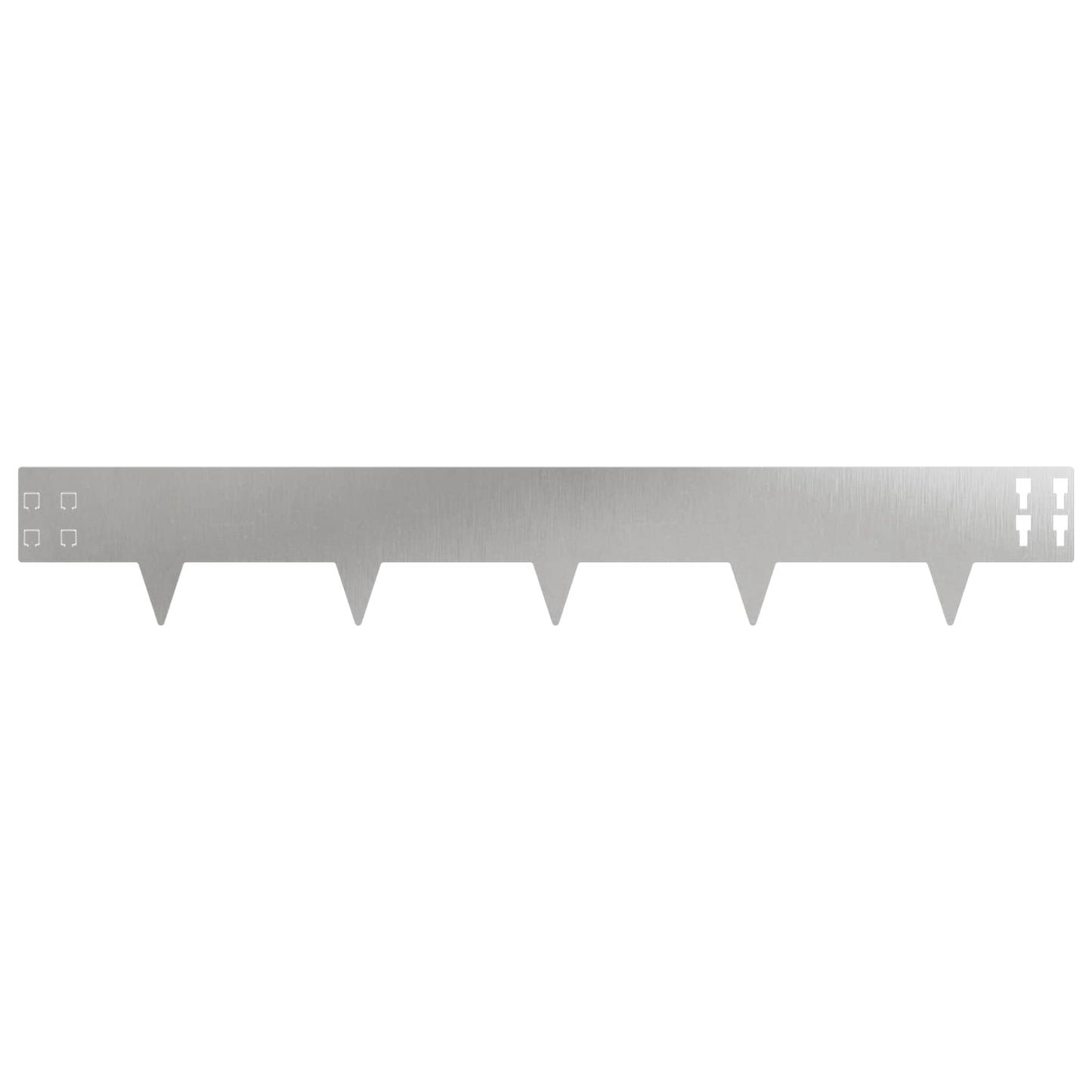 Lawn Edging 10 pcs 100 x 15 cm Steel Silver