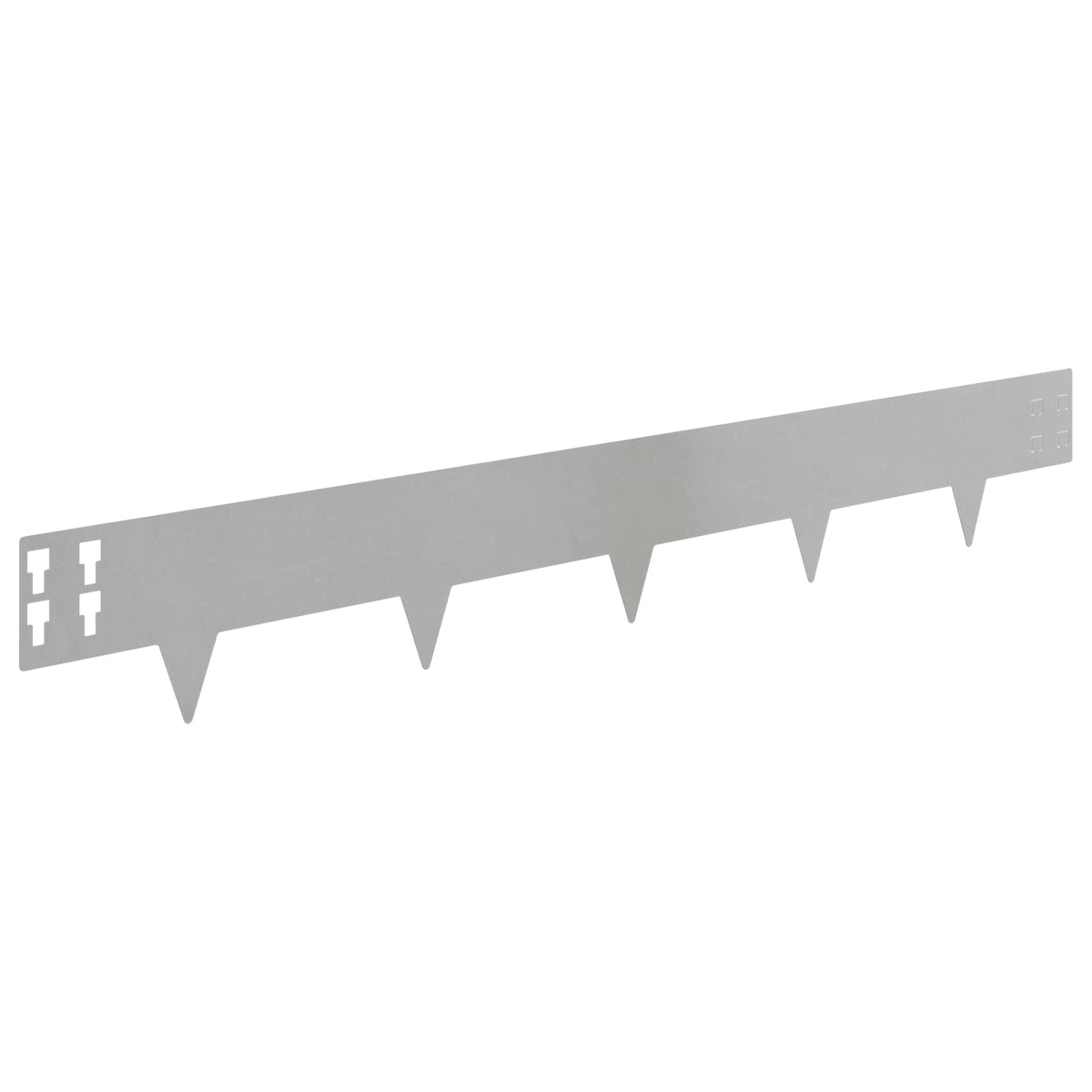 Lawn Edging 30 pcs 100 x 15 cm Steel Silver