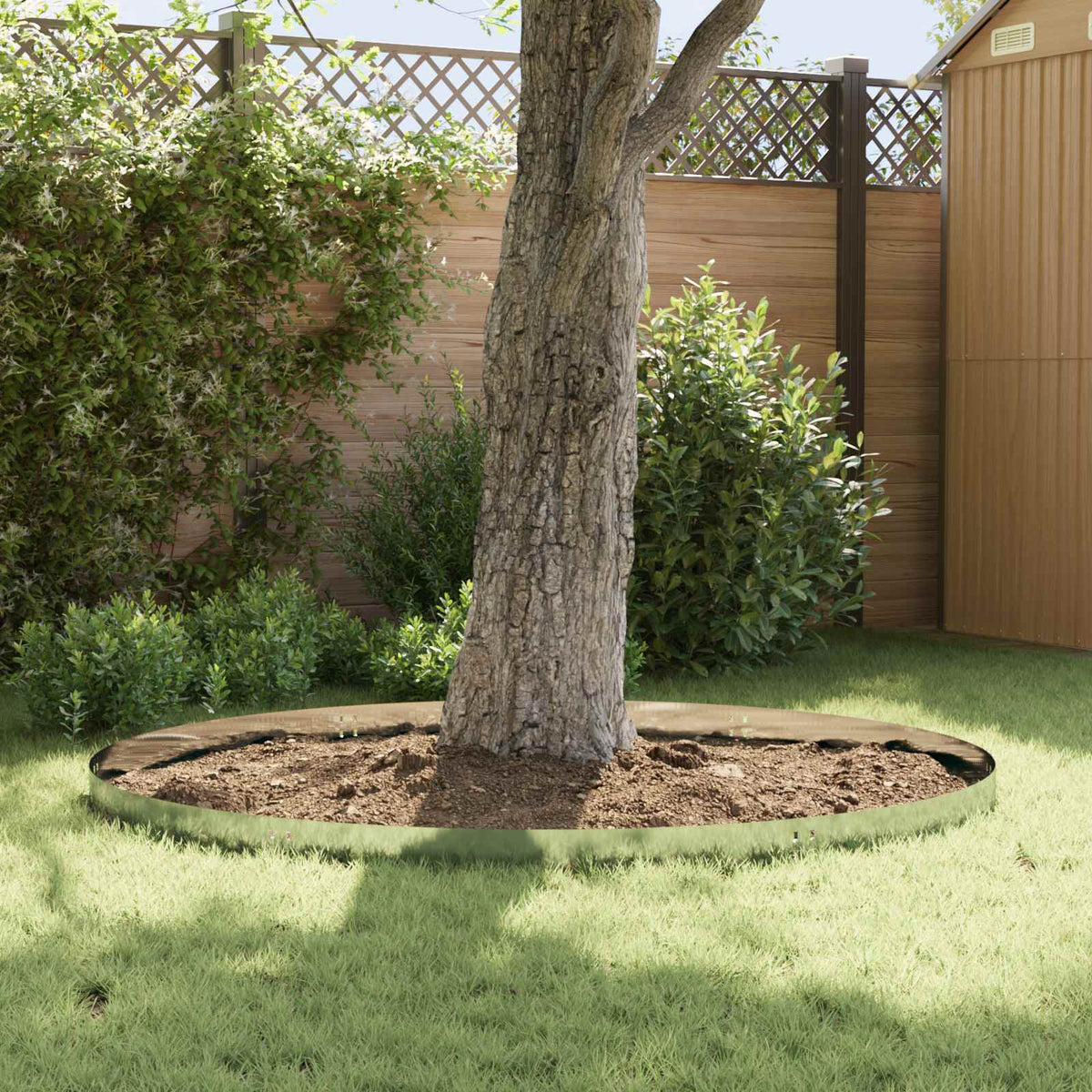 Lawn Edging 20 pcs 100 x 15 cm Steel Silver
