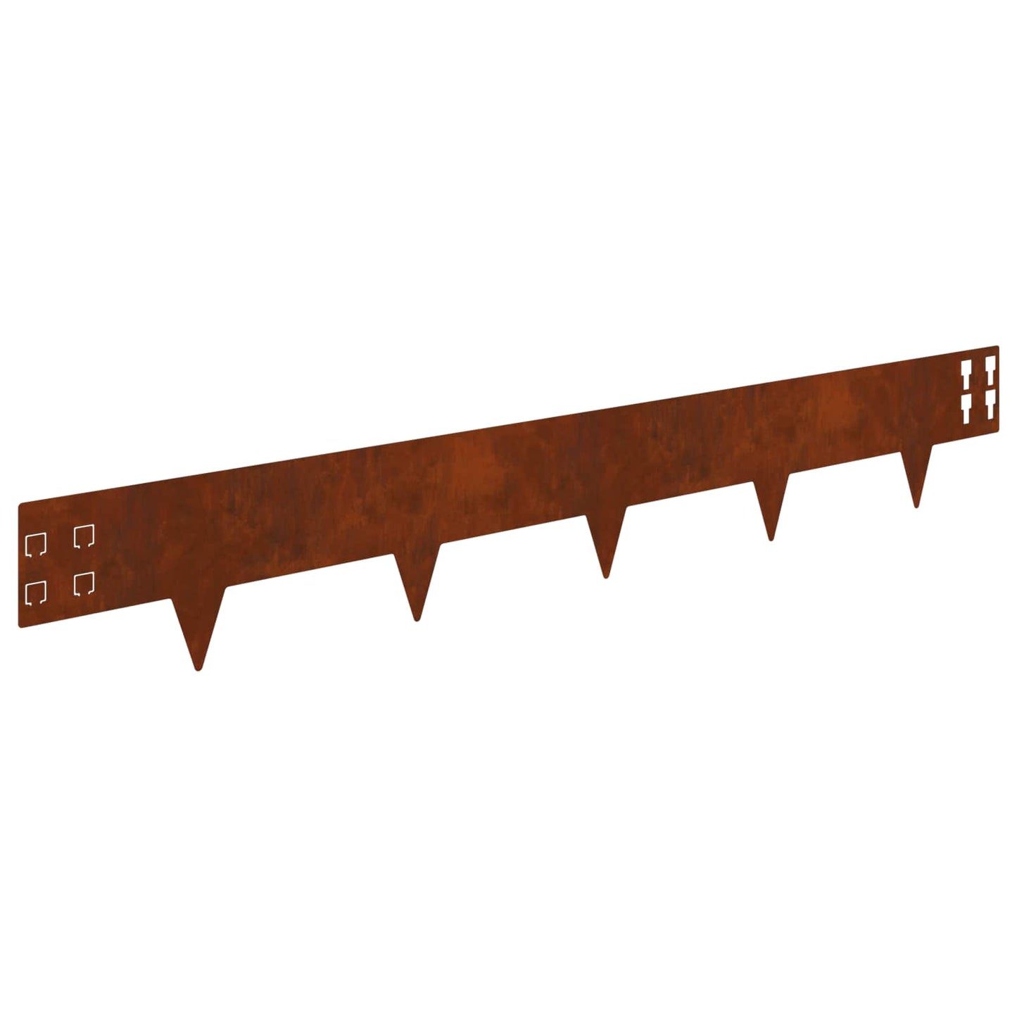 Lawn Edging 10 pcs 100 x 15 cm Steel Rusty