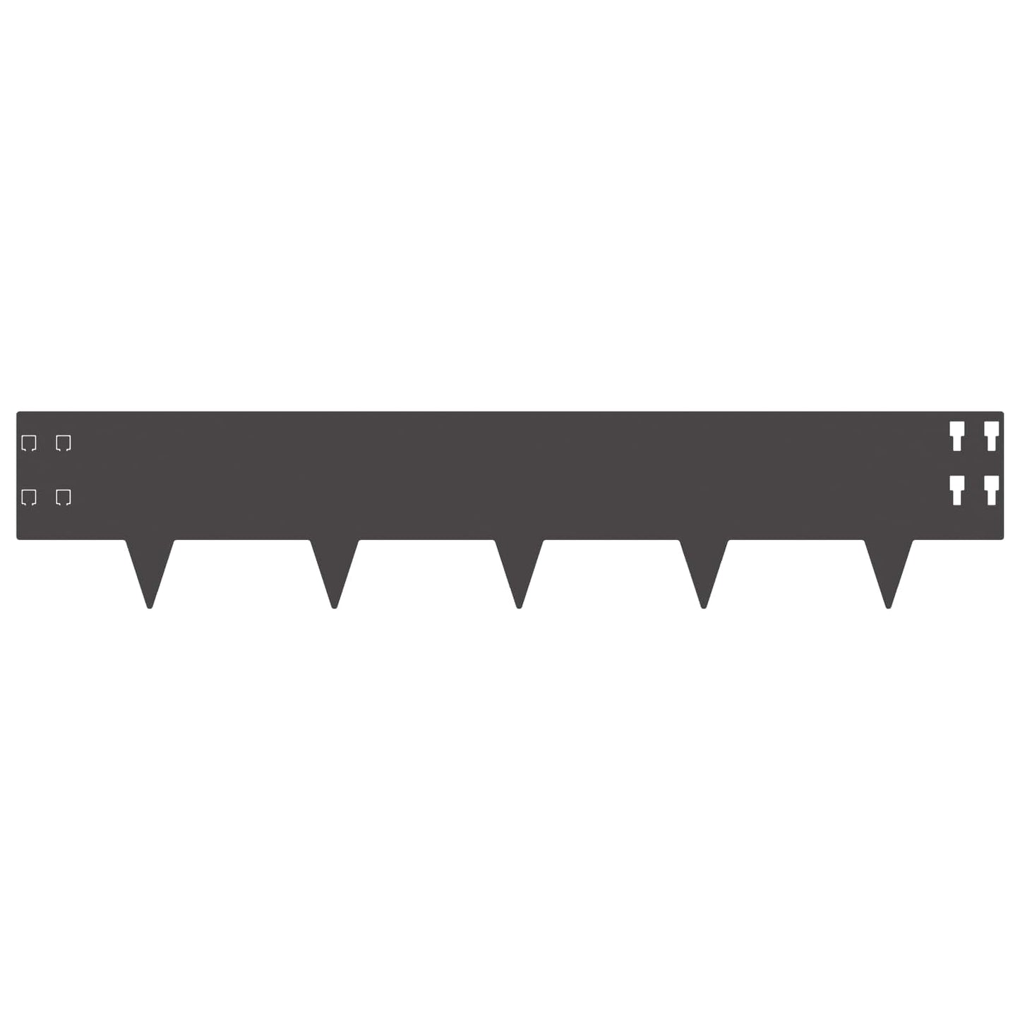 Lawn Edging 10 pcs 100 x 20 cm Steel Black