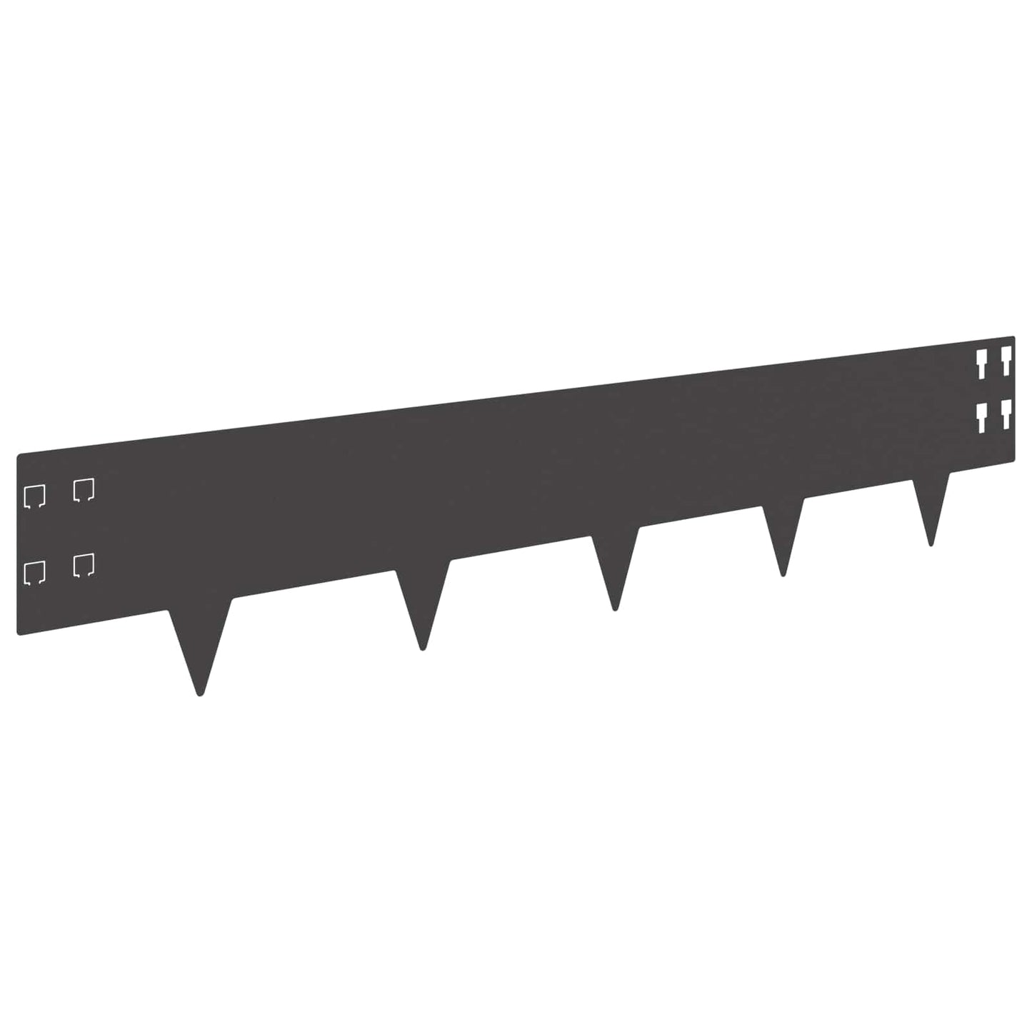 Lawn Edging 30 pcs 100 x 20 cm Steel Black