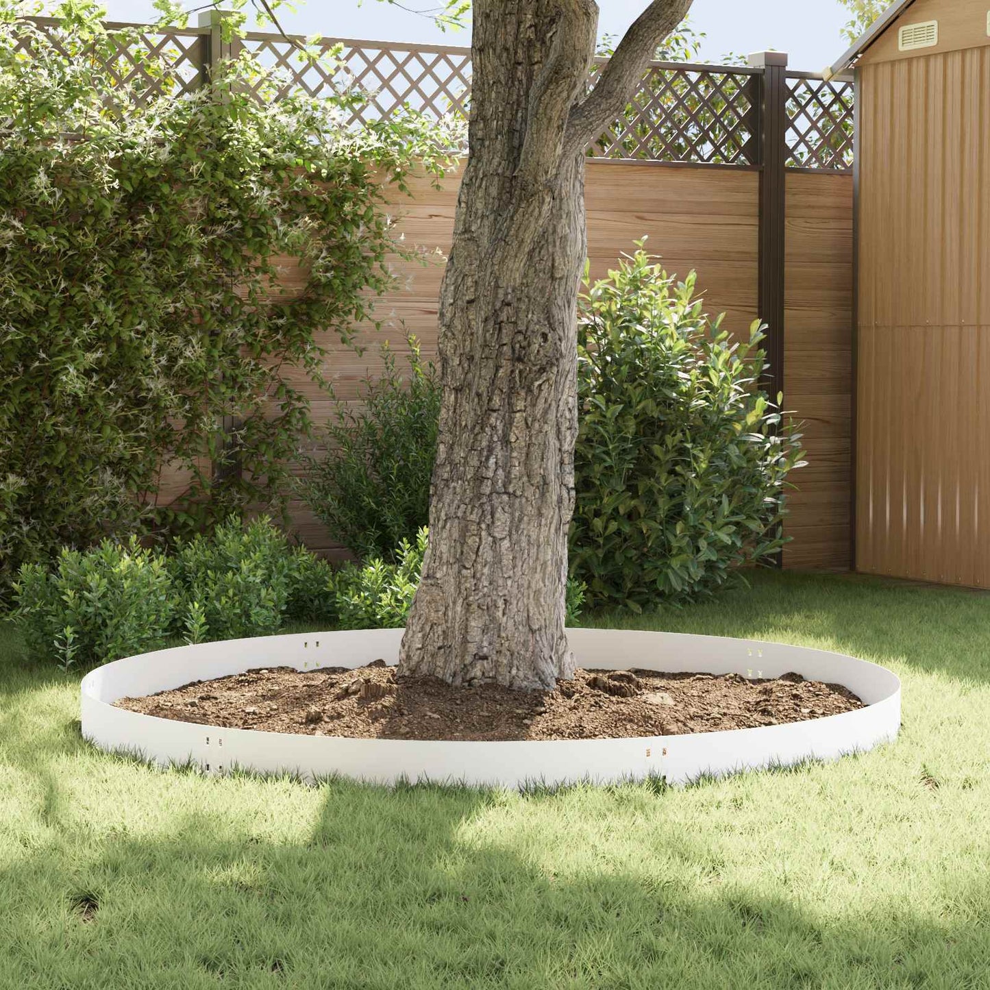 Lawn Edging 50 pcs 100 x 20 cm Steel White