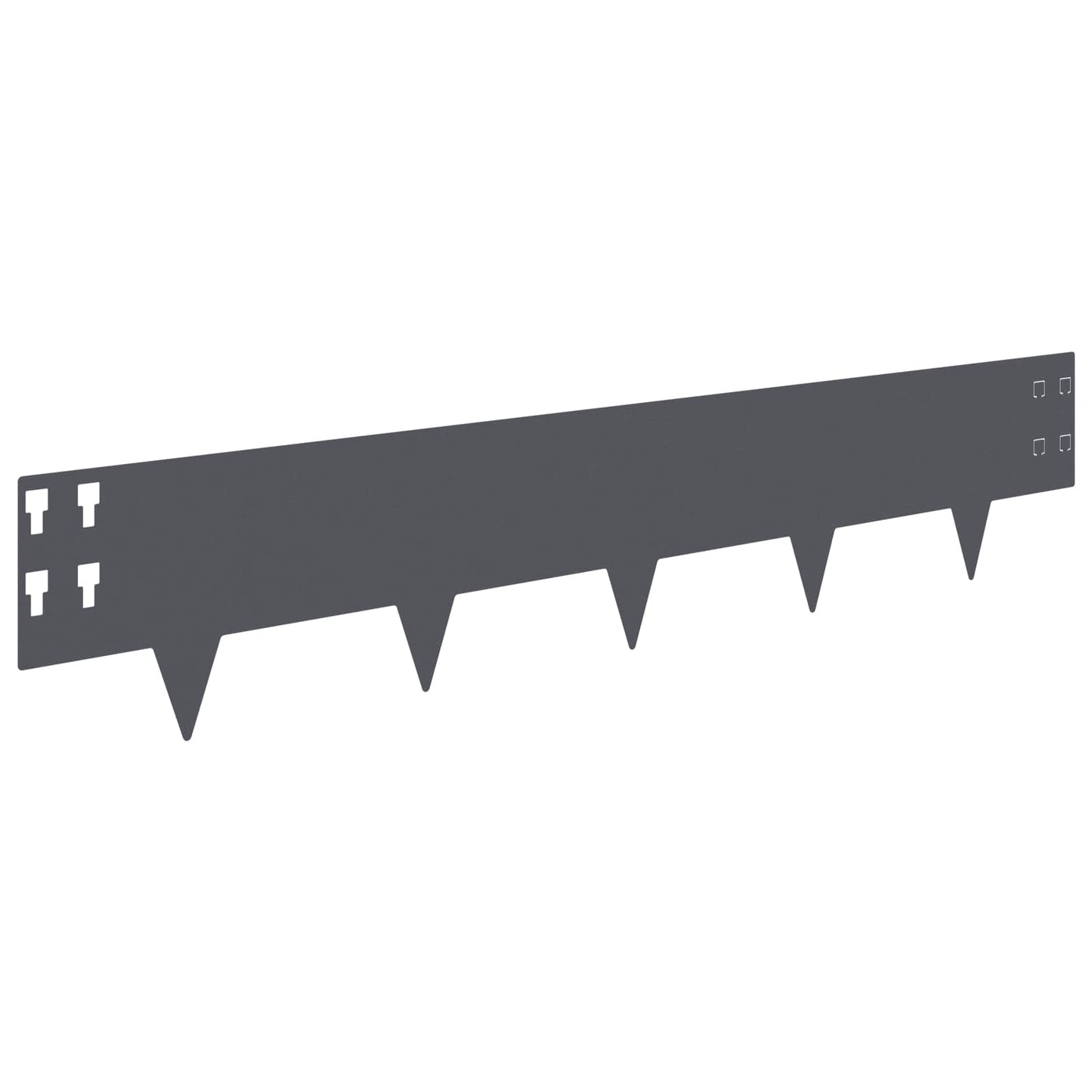 Lawn Edging 30 pcs 100 x 20 cm Steel Anthracite