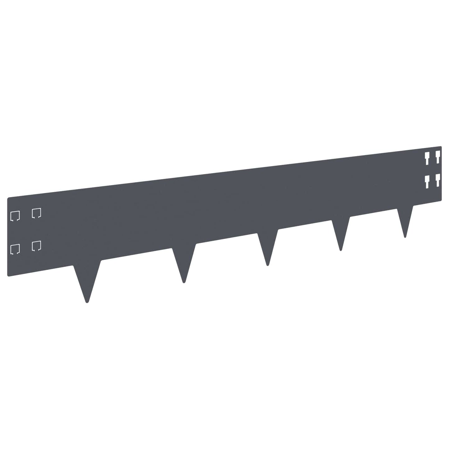Lawn Edging 50 pcs 100 x 20 cm Steel Anthracite