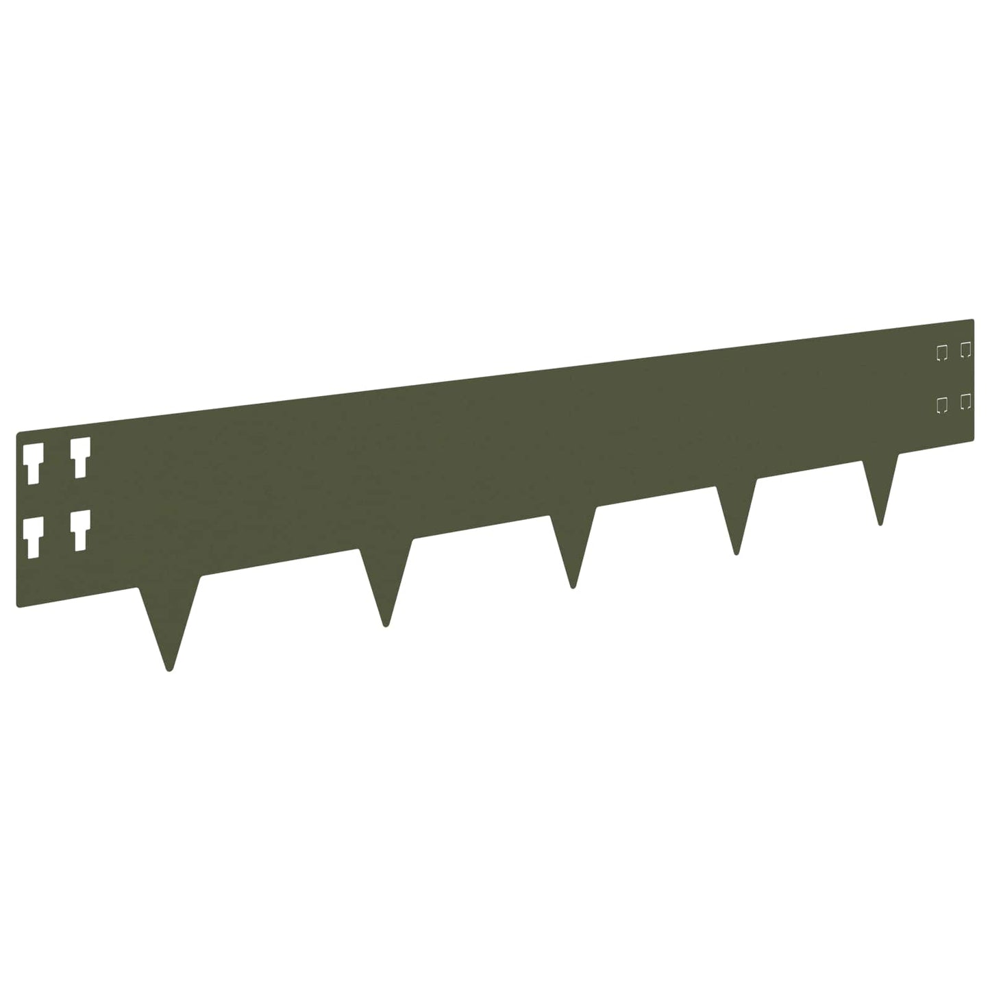 Lawn Edging 10 pcs 100 x 20 cm Steel Olive Green
