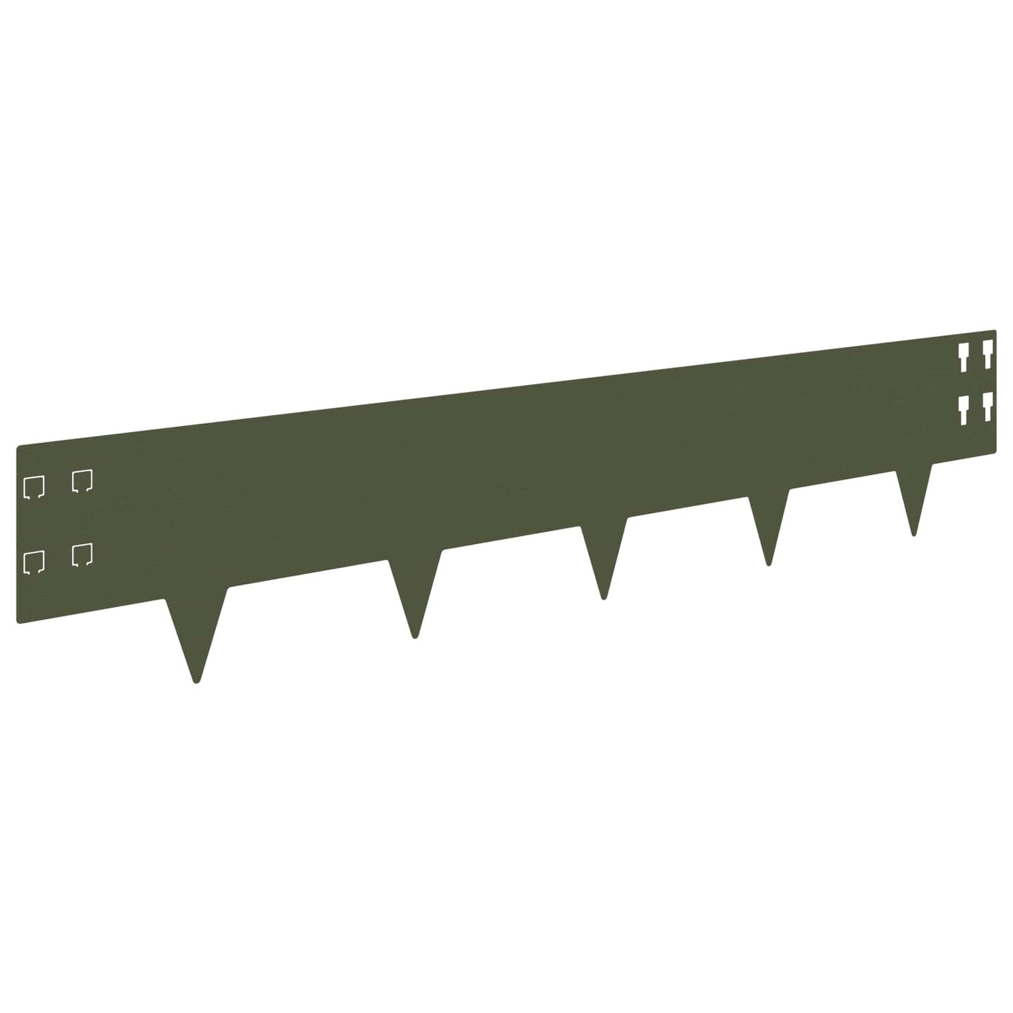 Lawn Edging 30 pcs 100 x 20 cm Steel Olive Green