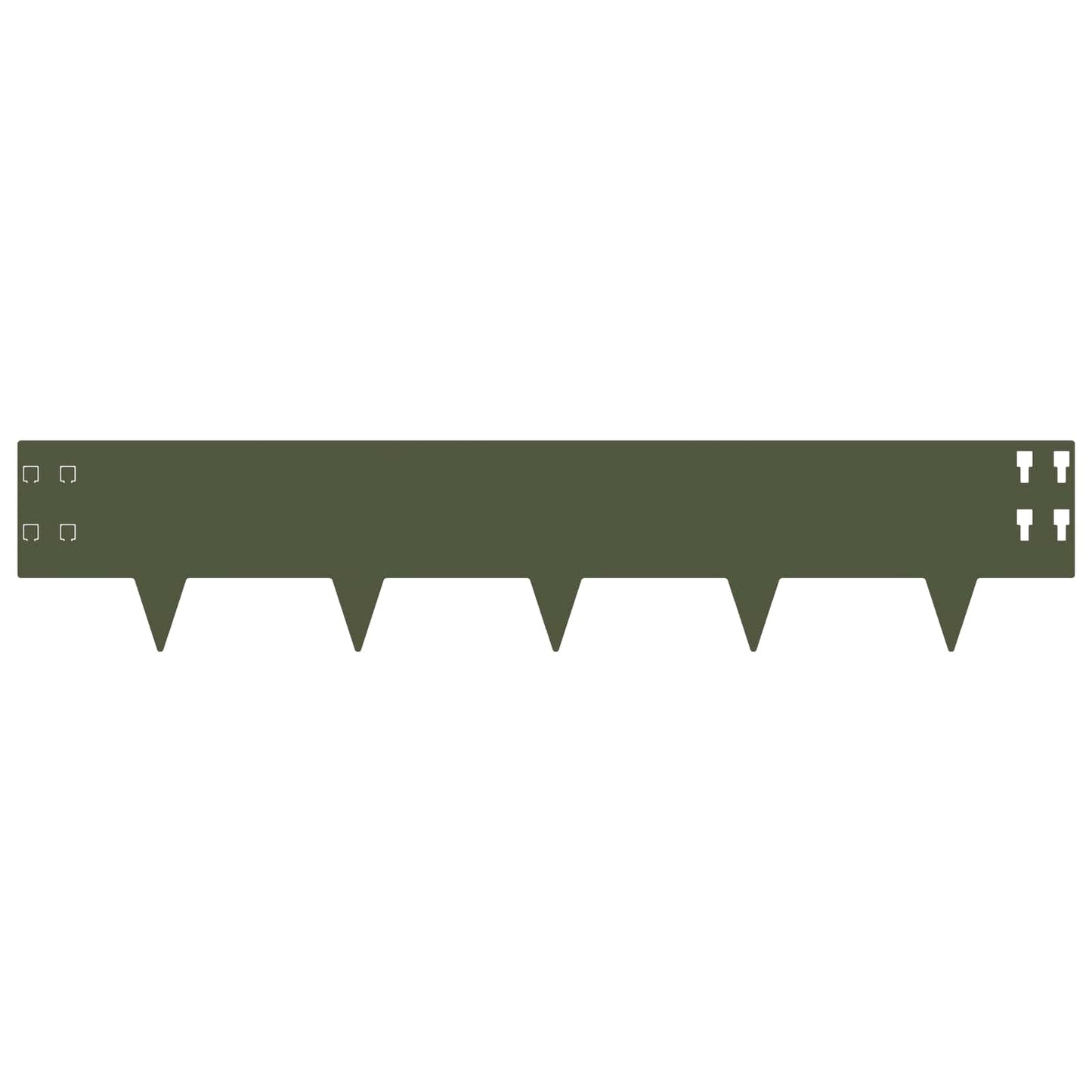 Lawn Edging 50 pcs 100 x 20 cm Steel Olive Green