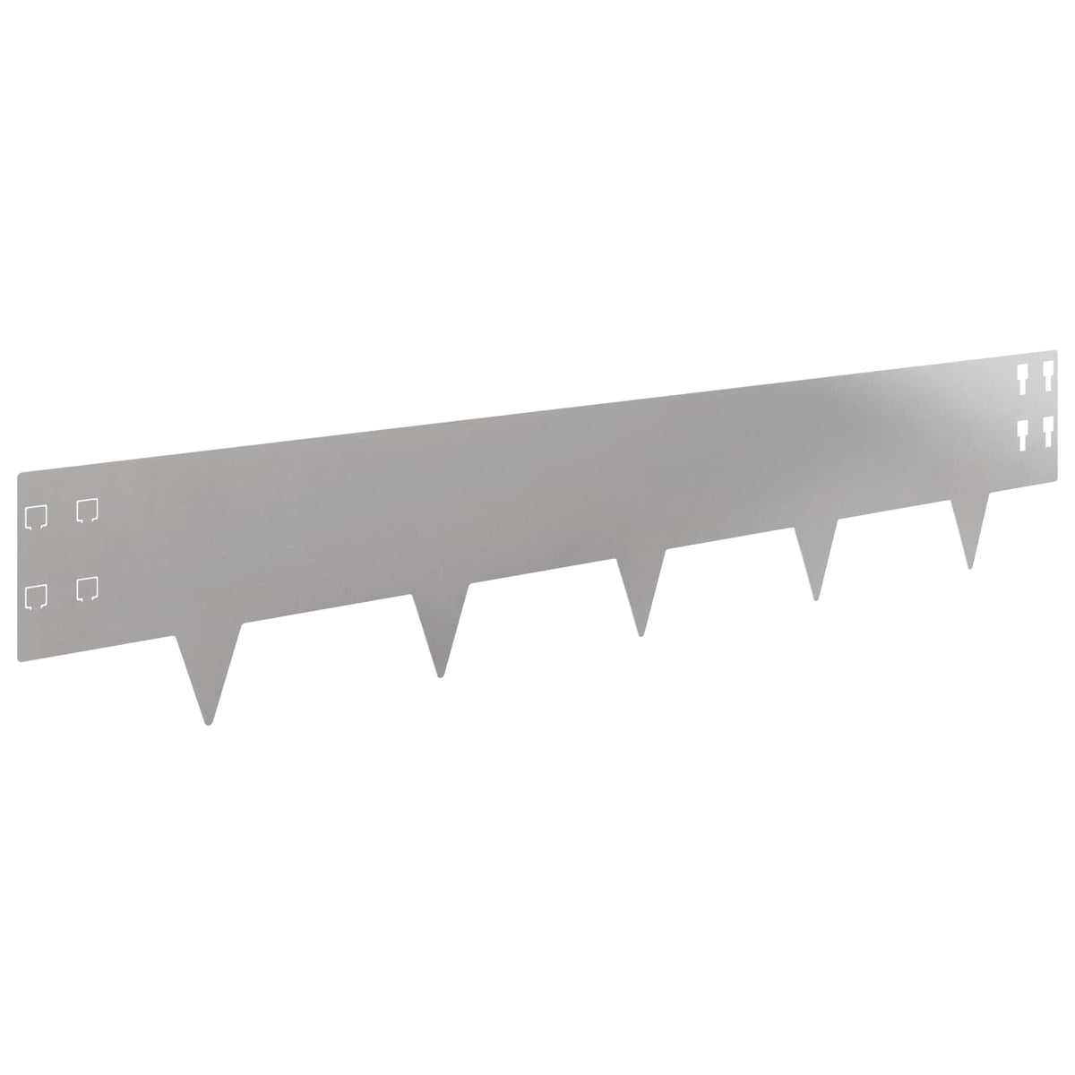 Lawn Edging 20 pcs 100 x 20 cm Steel Silver
