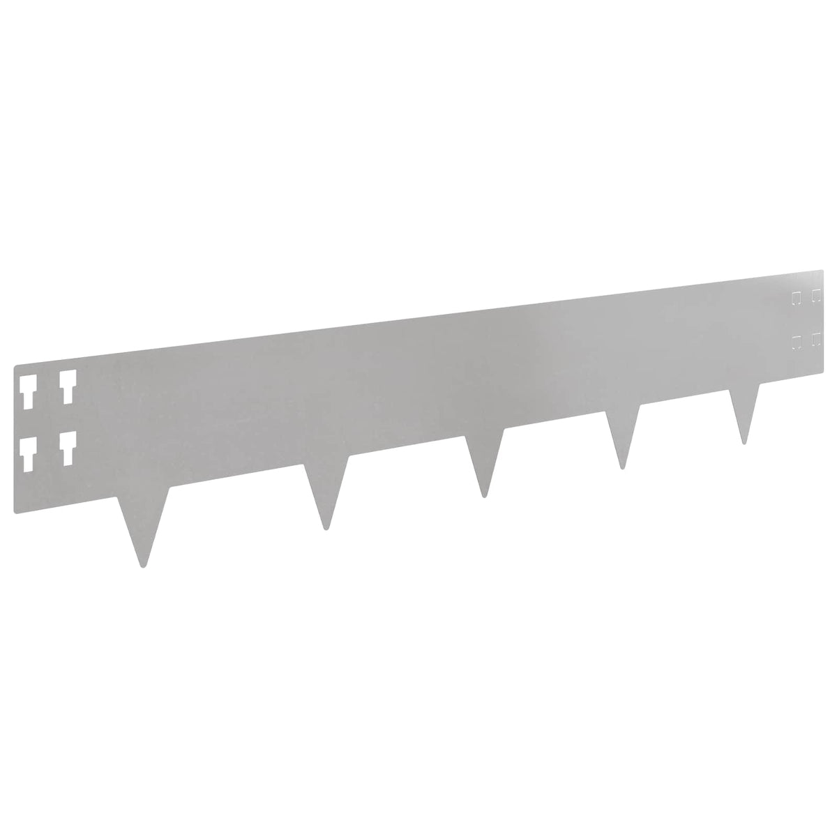 Lawn Edging 50 pcs 100 x 20 cm Steel Silver
