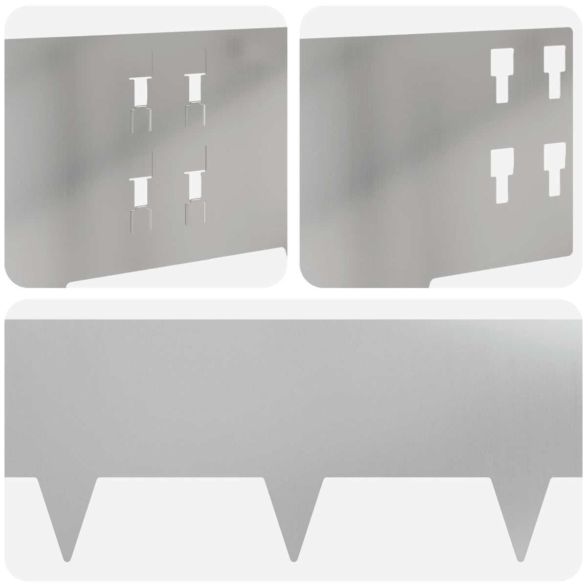 Lawn Edging 20 pcs 100 x 20 cm Steel Silver
