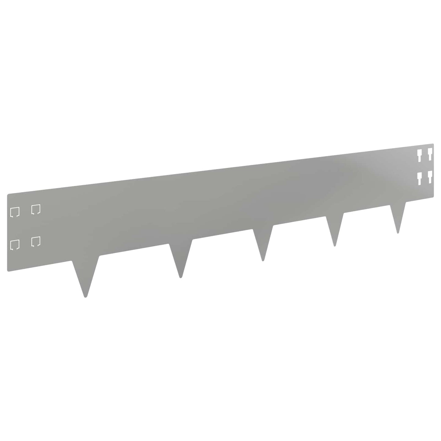 Lawn Edging 30 pcs 100 x 20 cm Steel Silver