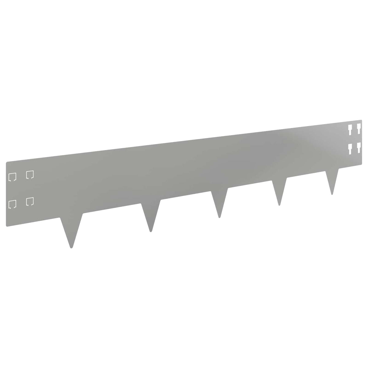Lawn Edging 30 pcs 100 x 20 cm Steel Silver