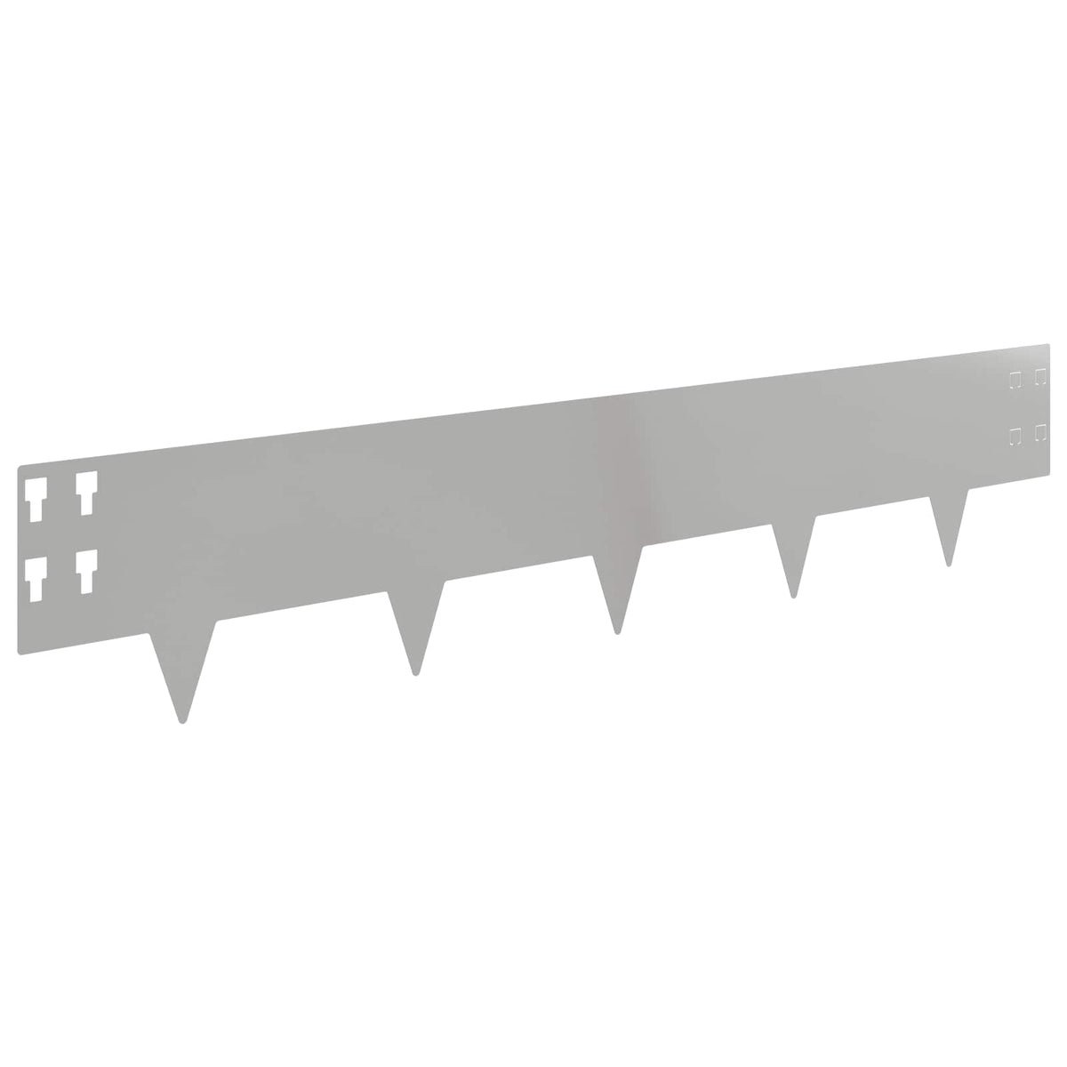 Lawn Edging 50 pcs 100 x 20 cm Steel Silver