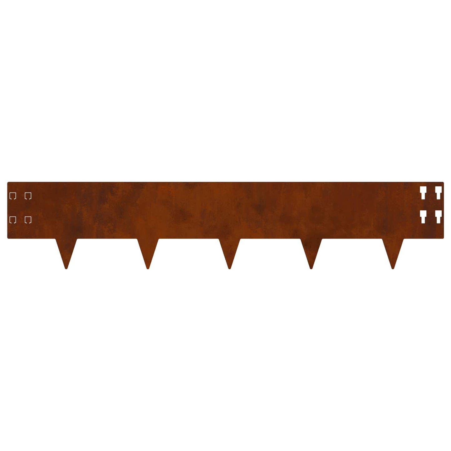 Lawn Edging 50 pcs 100 x 20 cm Steel Rusty
