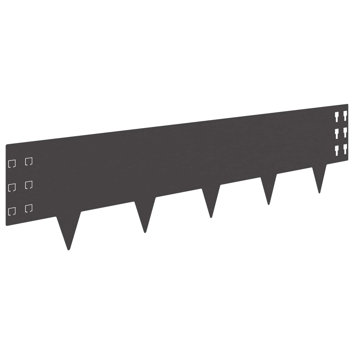Lawn Edging 30 pcs 100 x 25 cm Steel Black