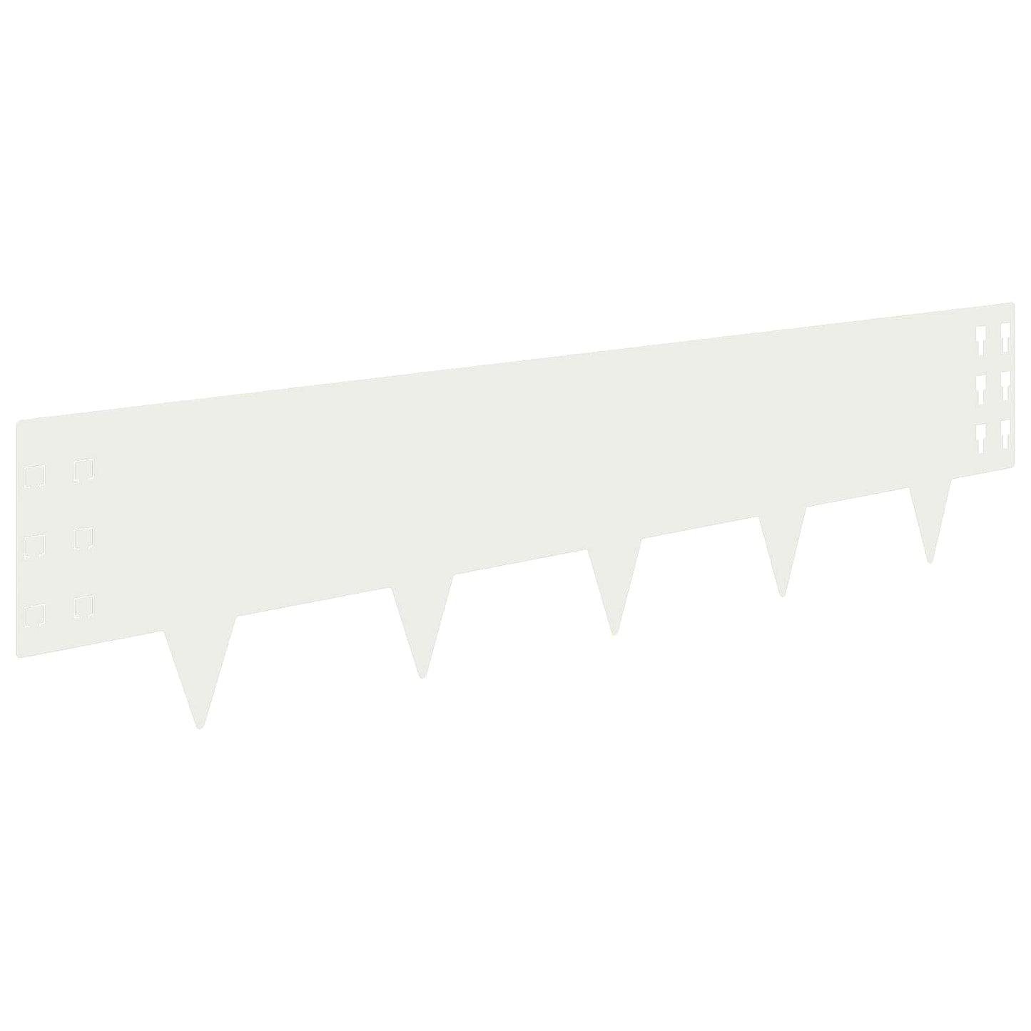 Lawn Edging 10 pcs 100 x 25 cm Steel White