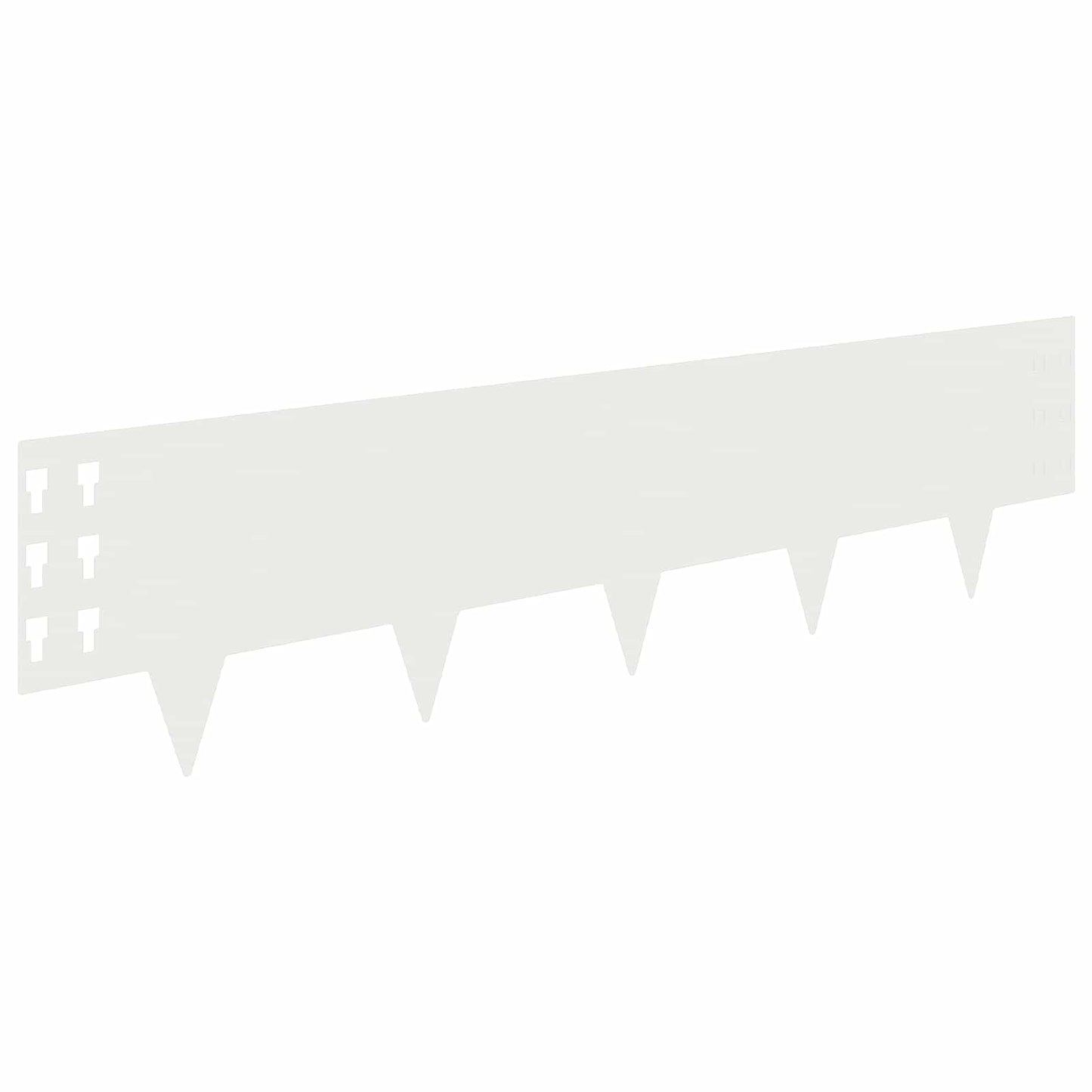 Lawn Edging 20 pcs 100 x 25 cm Steel White