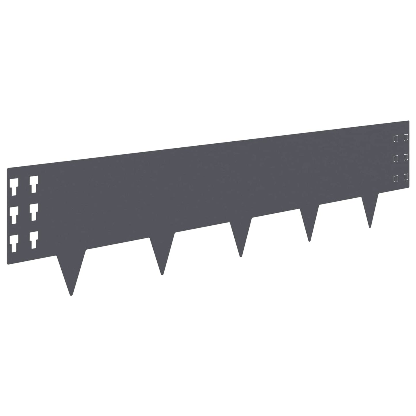 Lawn Edging 10 pcs 100 x 25 cm Steel Anthracite