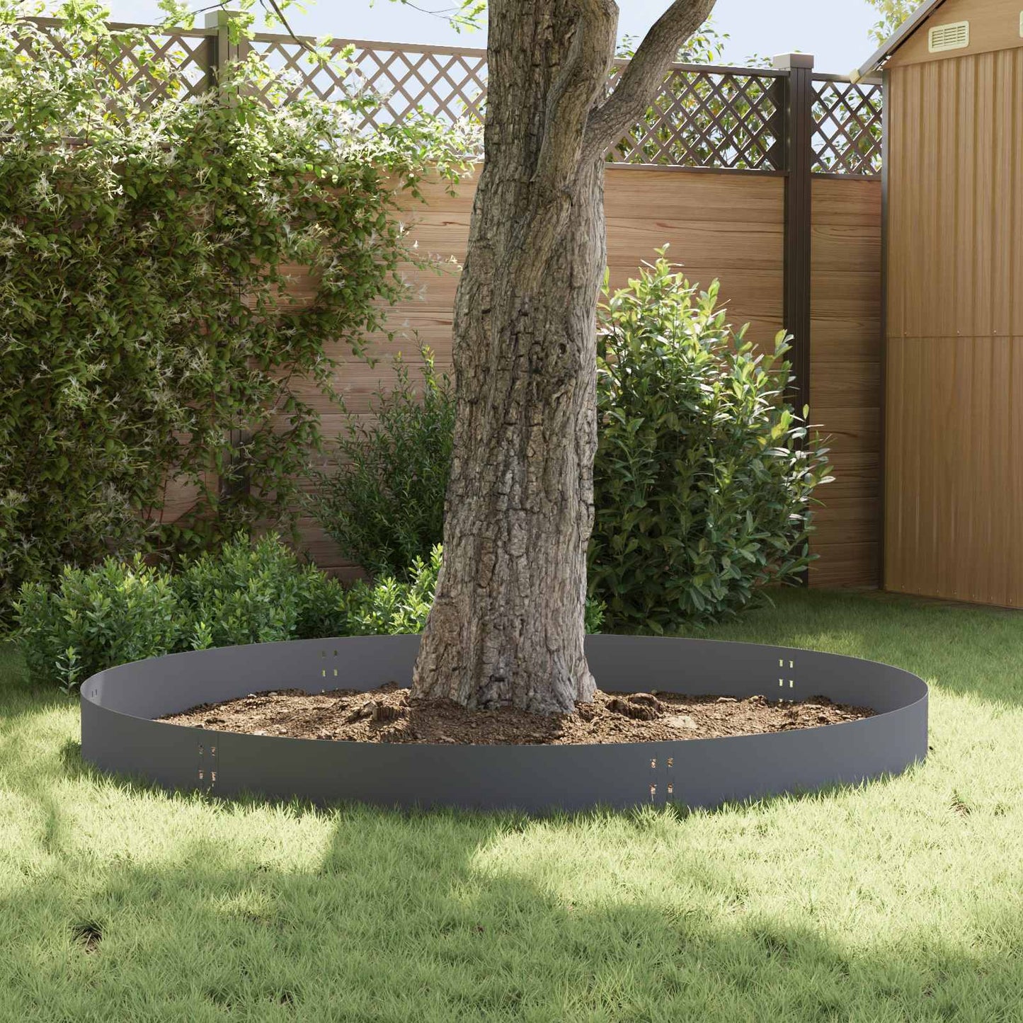 Lawn Edging 20 pcs 100 x 25 cm Steel Anthracite
