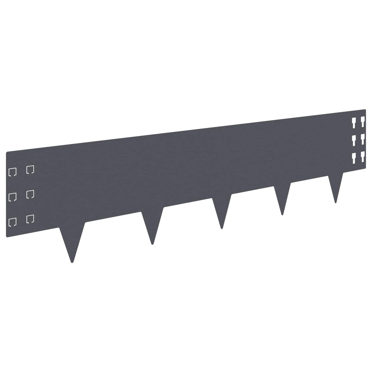 Lawn Edging 20 pcs 100 x 25 cm Steel Anthracite