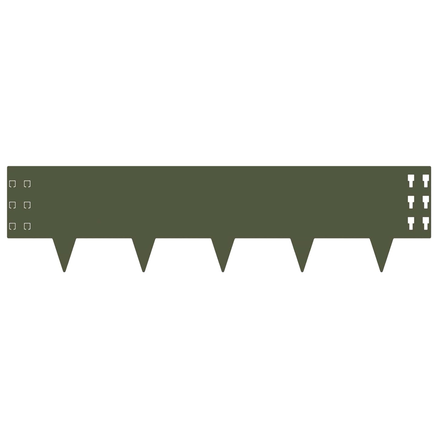 Lawn Edging 10 pcs 100 x 25 cm Steel Olive Green