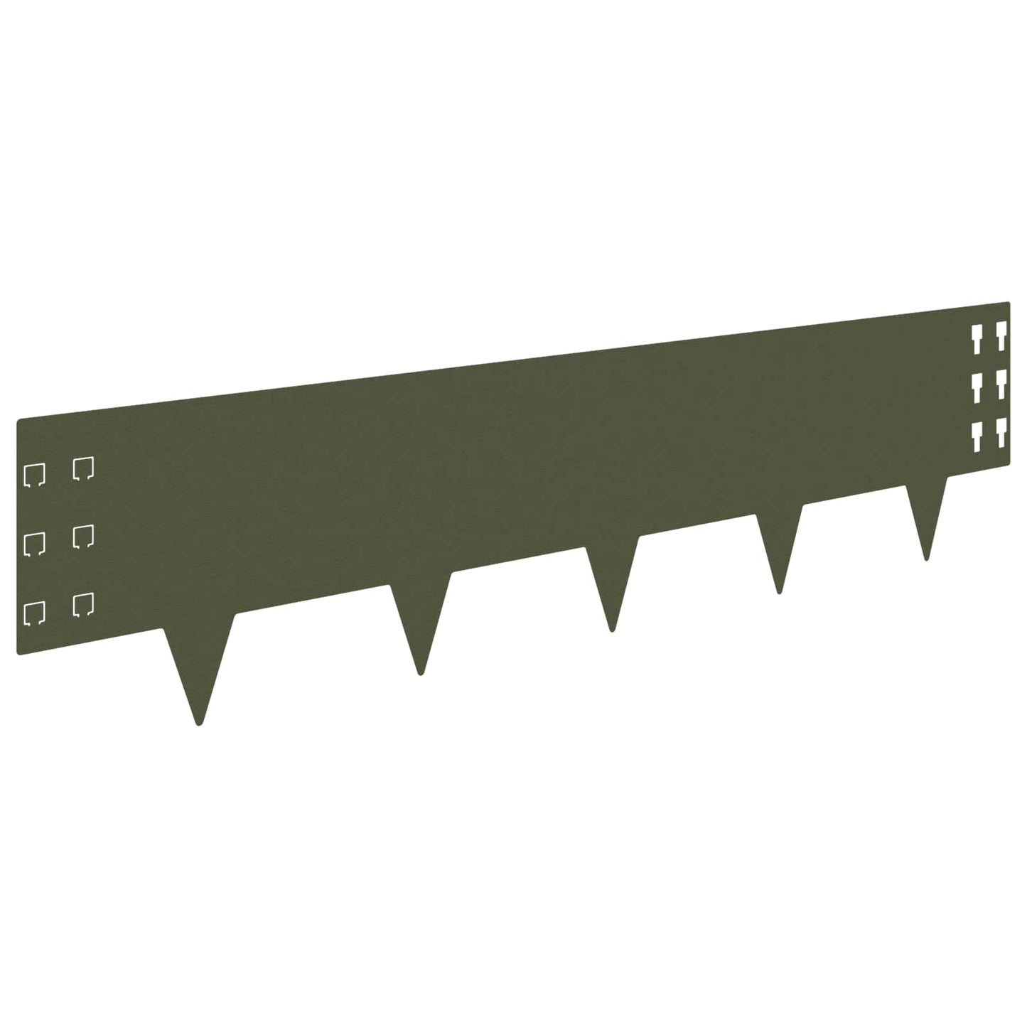 Lawn Edging 20 pcs 100 x 25 cm Steel Olive Green