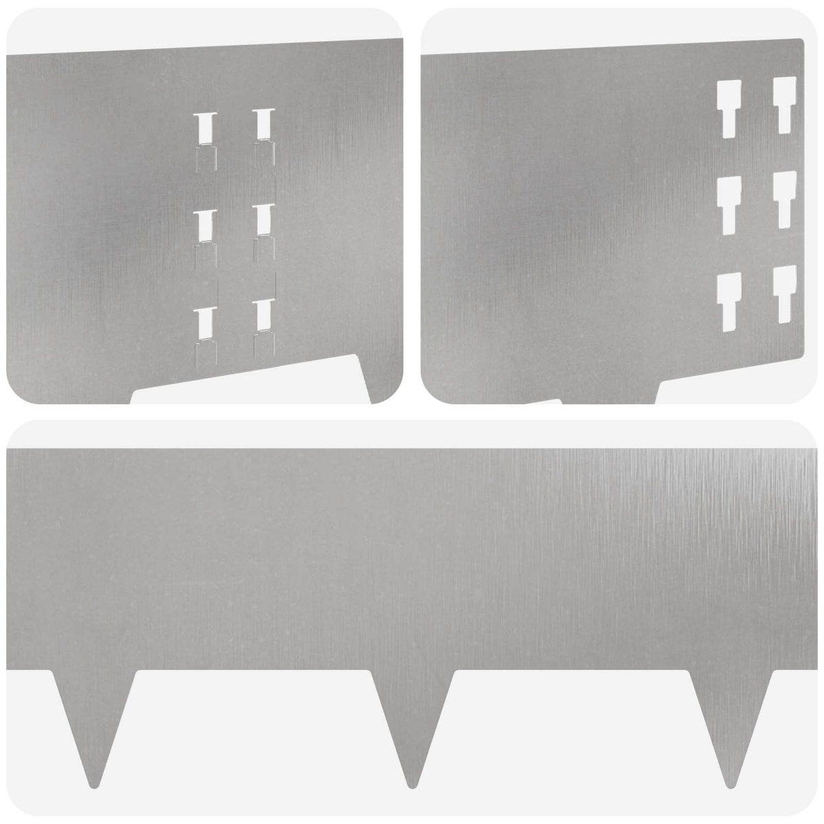 Lawn Edging 20 pcs 100 x 25 cm Steel Silver