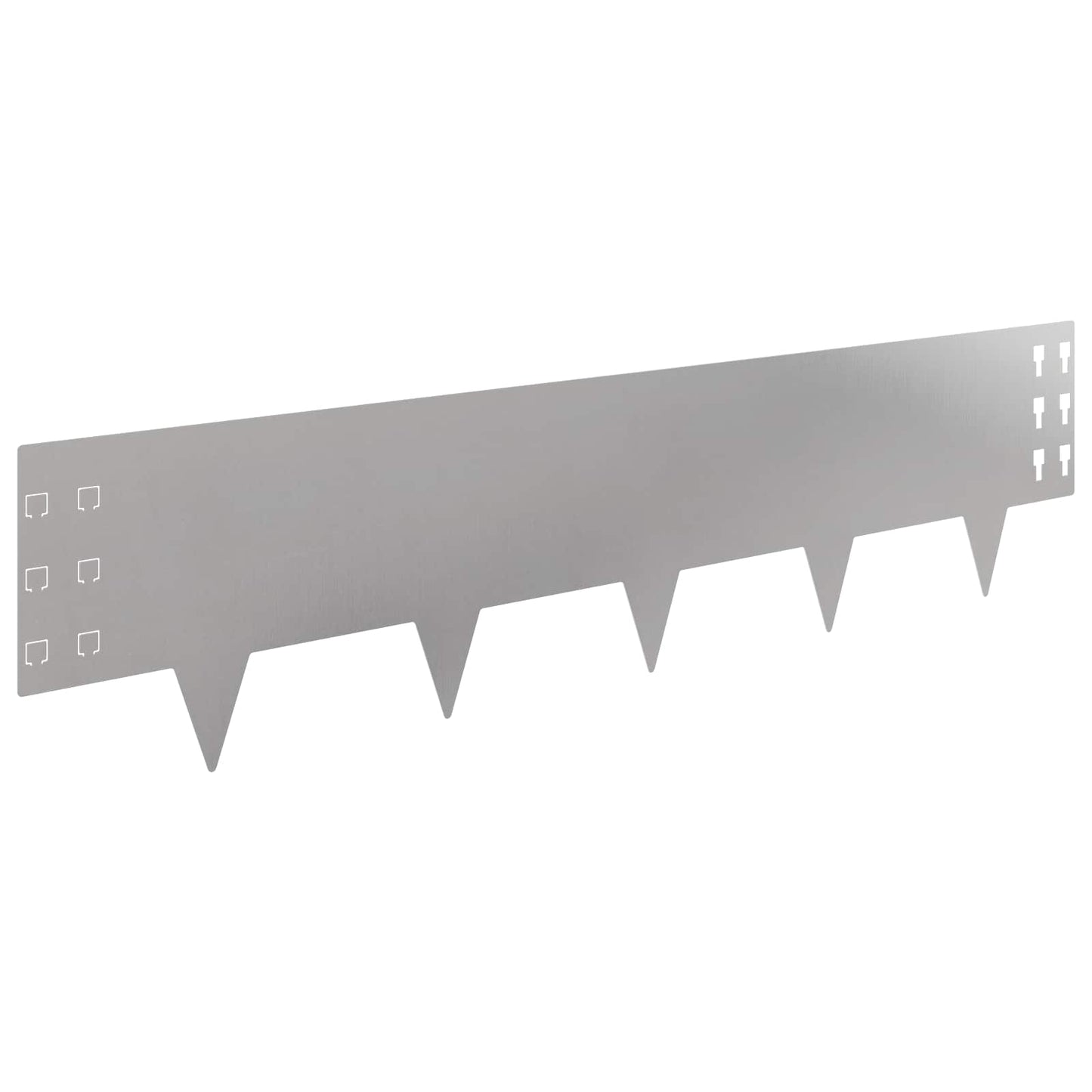 Lawn Edging 20 pcs 100 x 25 cm Steel Silver