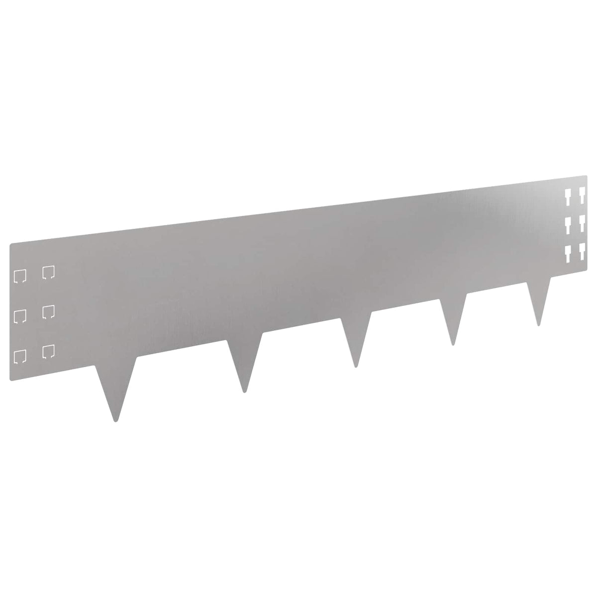 Lawn Edging 20 pcs 100 x 25 cm Steel Silver