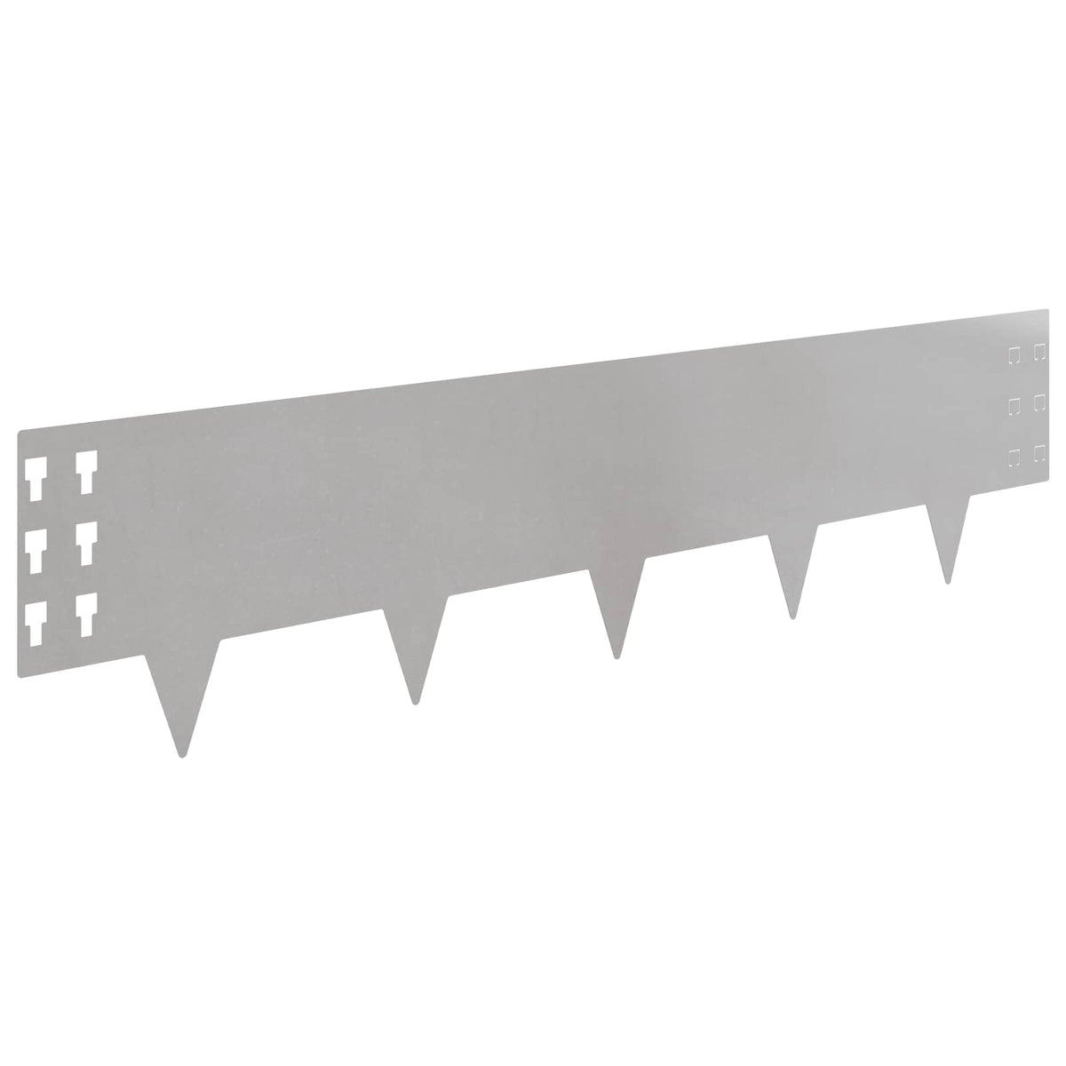 Lawn Edging 20 pcs 100 x 25 cm Steel Silver