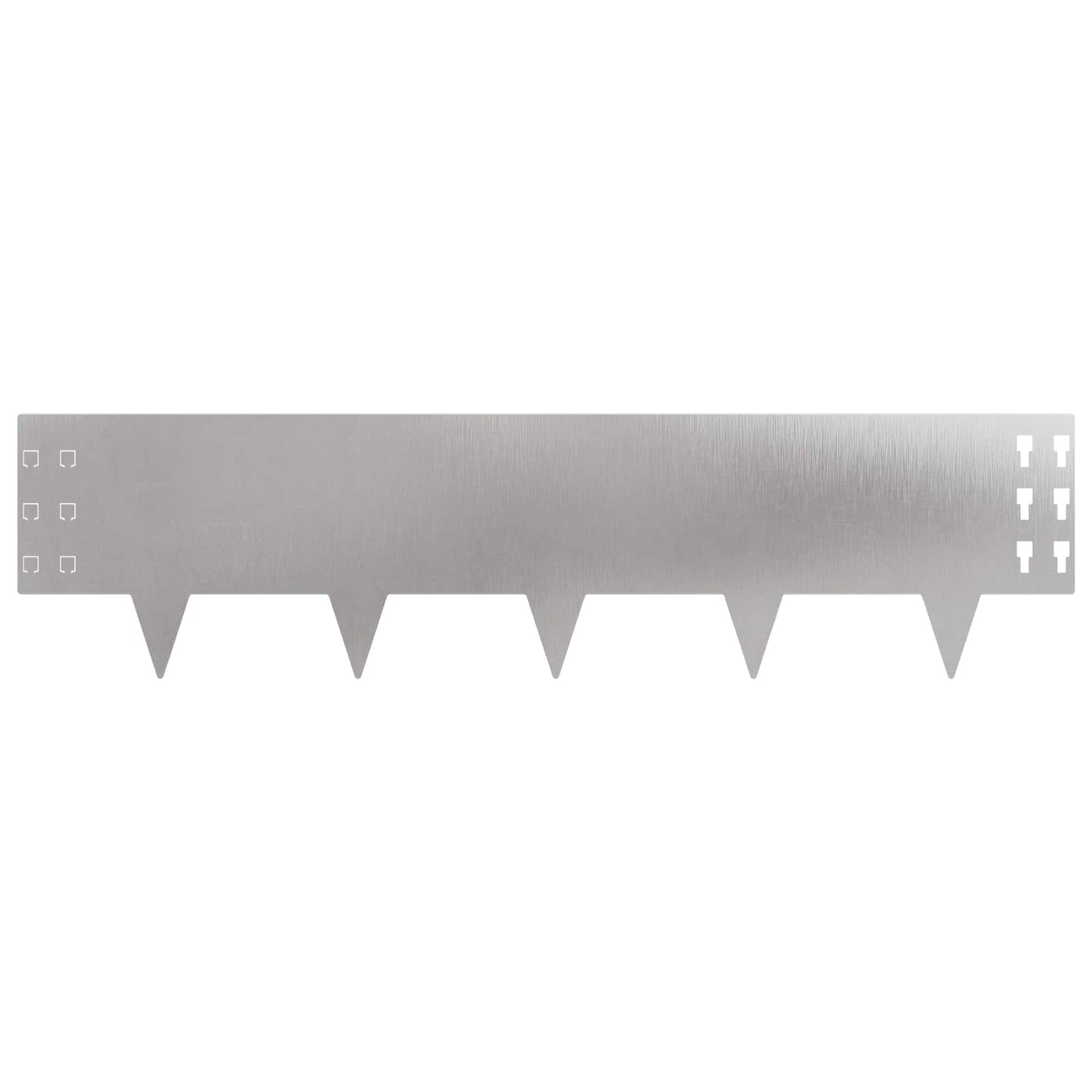 Lawn Edging 30 pcs 100 x 25 cm Steel Silver