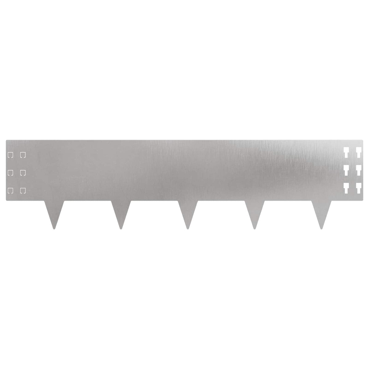 Lawn Edging 30 pcs 100 x 25 cm Steel Silver
